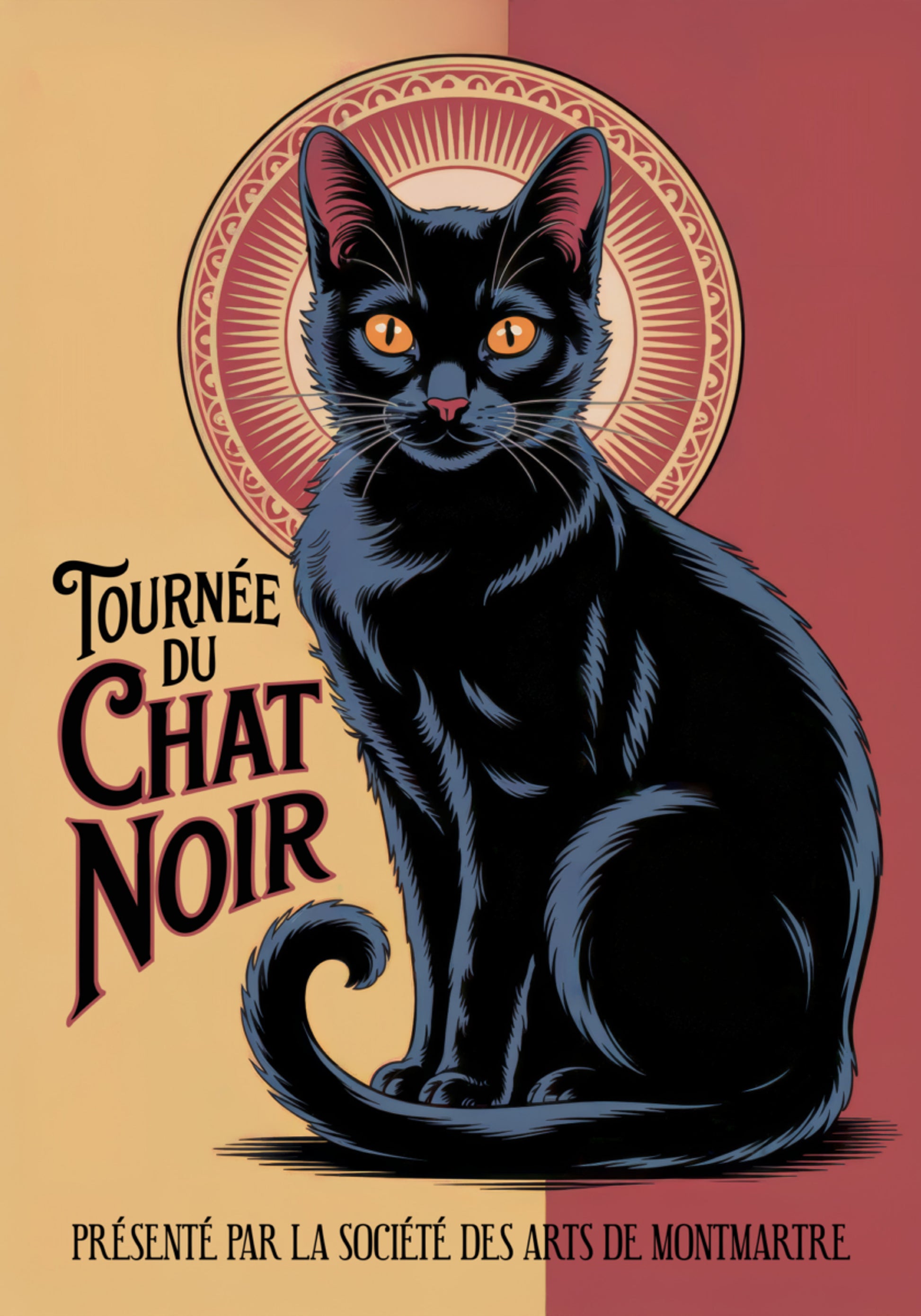 Gato negro francés vintage