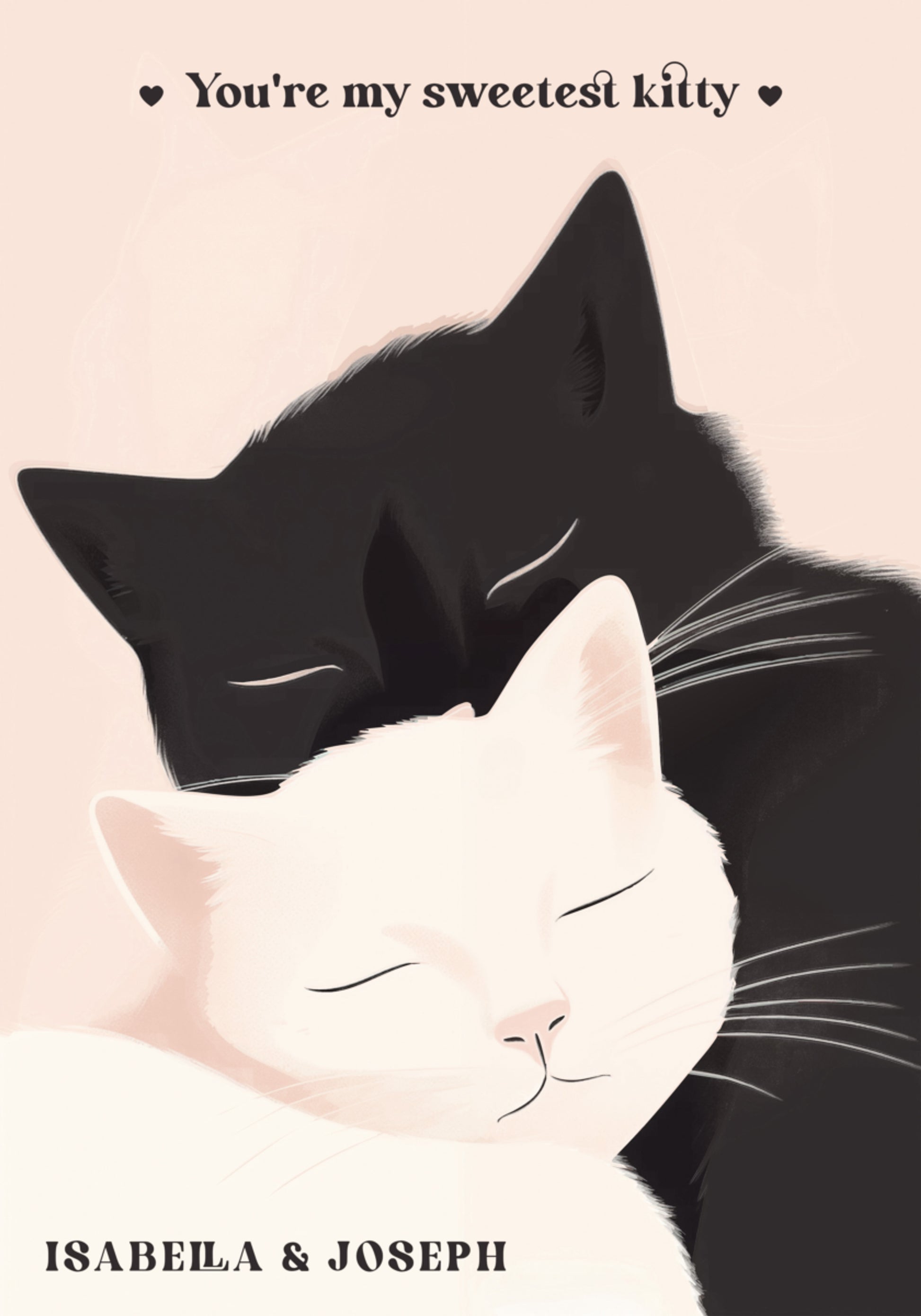 Ilustración de amor de gato no personal