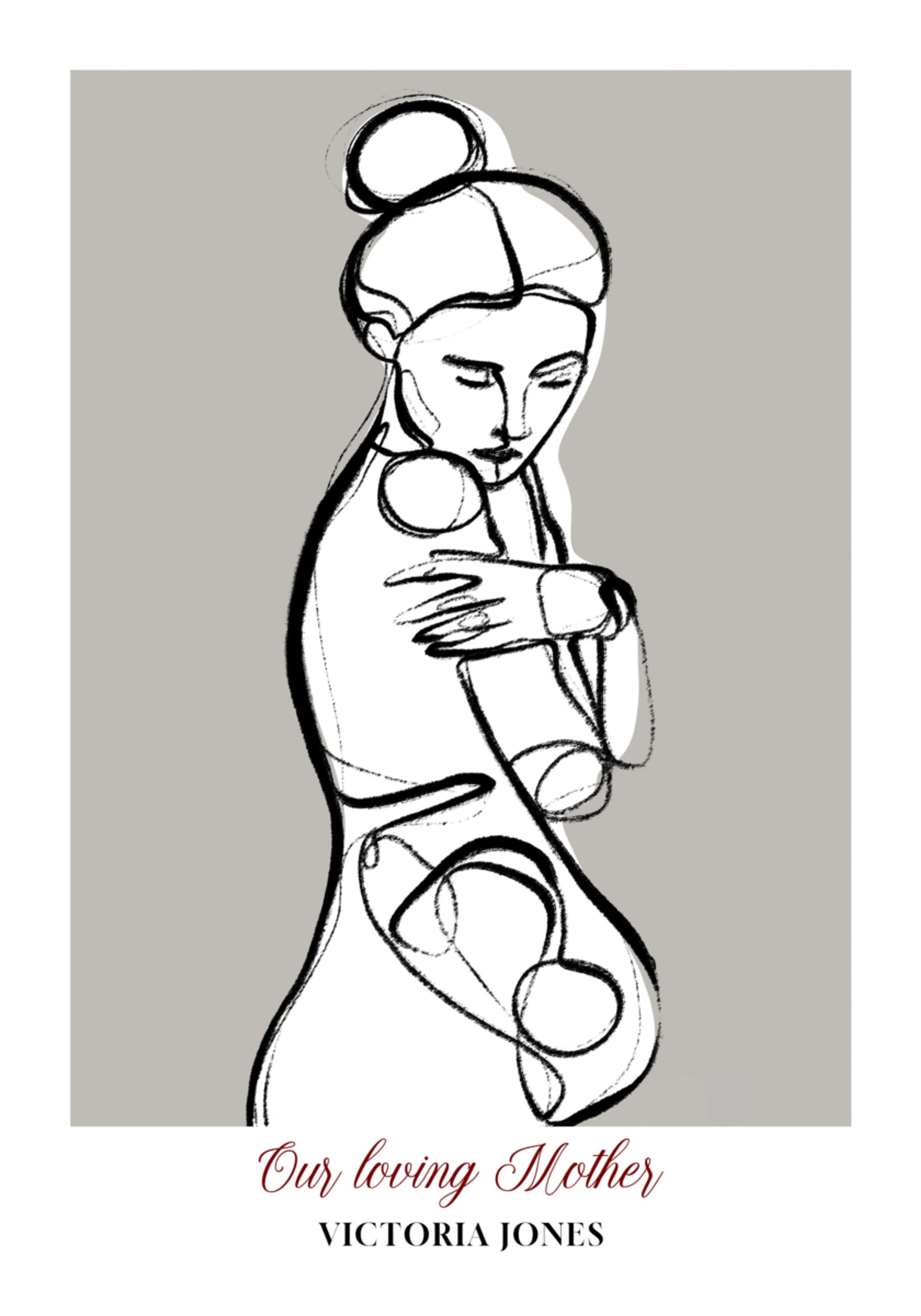Arte lineal minimalista de mujer en autoabrazos