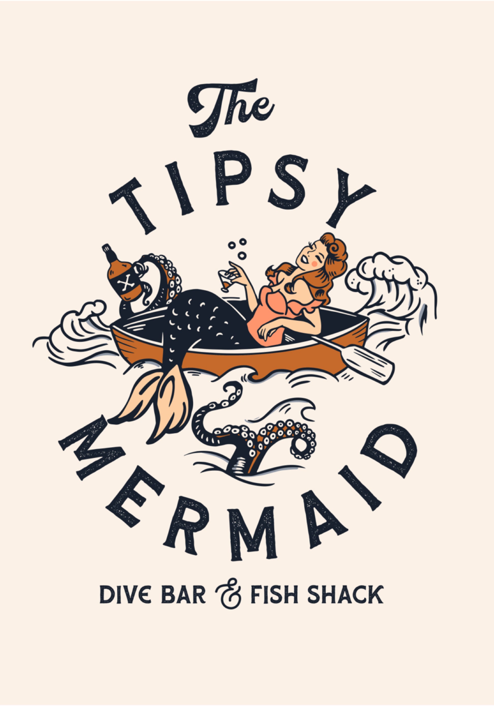 Tipsy Mermaid Dive Bar Arte de sirena
