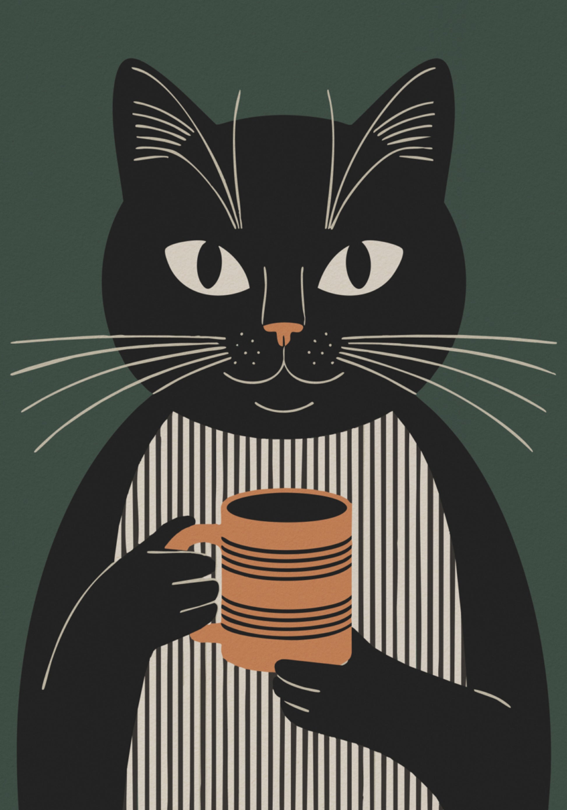 Pausa para el café del gato negro