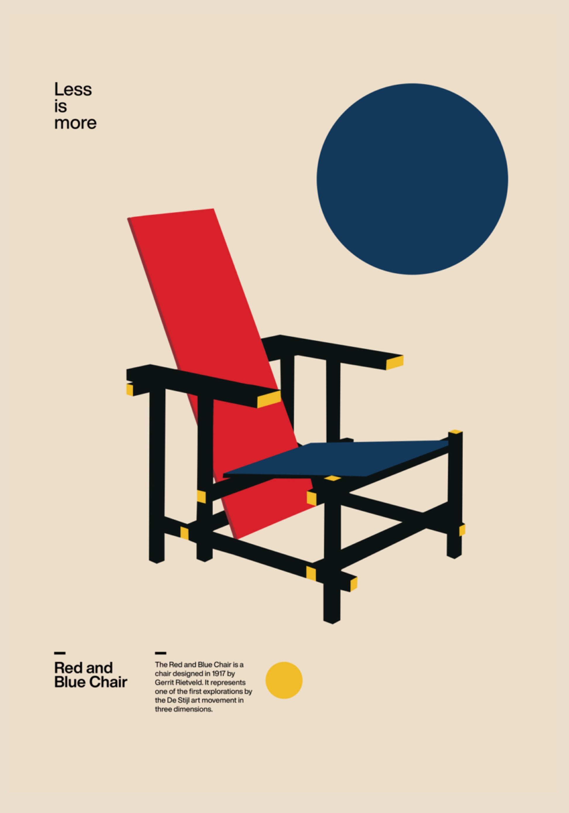Silla roja y azul