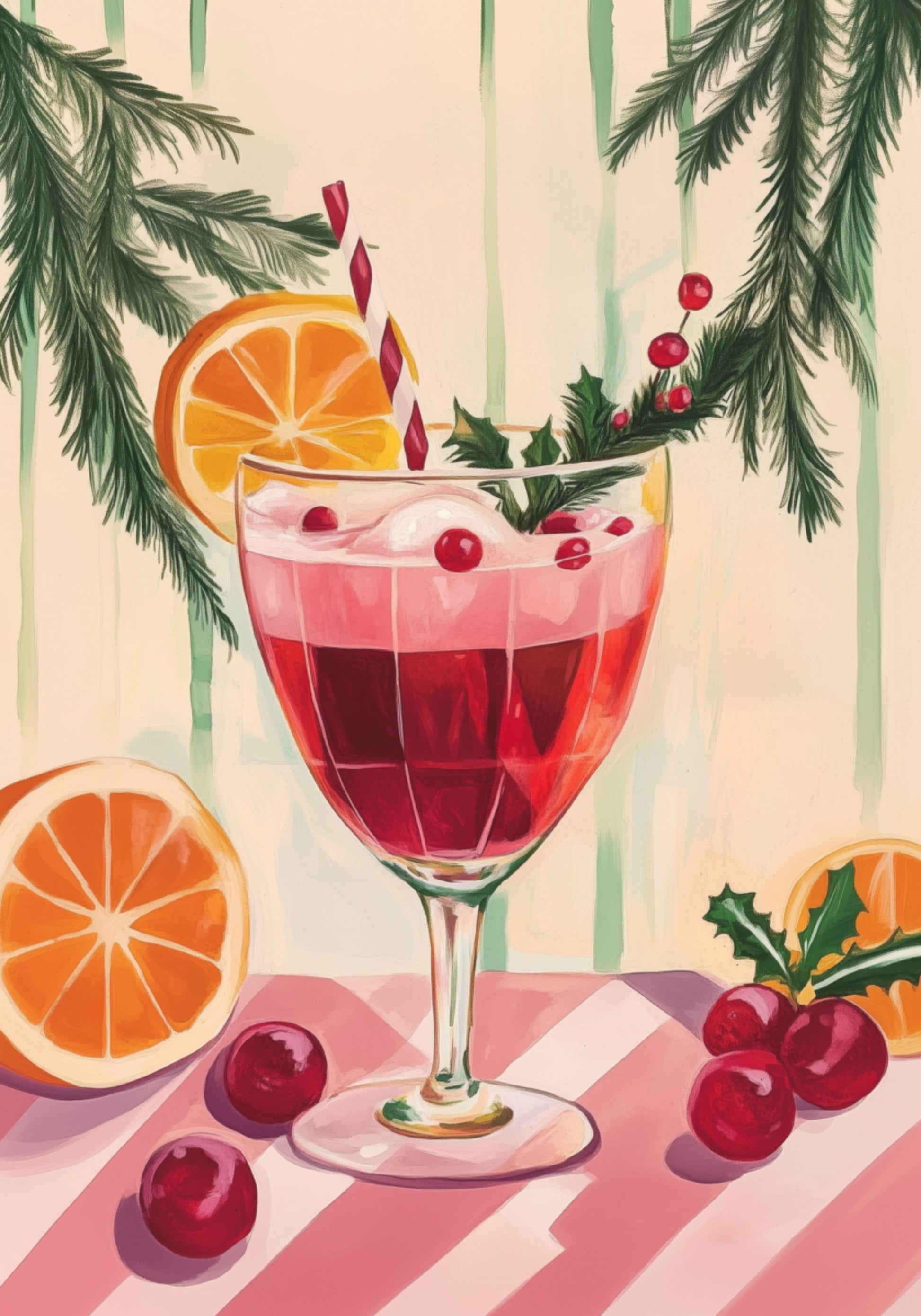 Cóctel rojo navideño