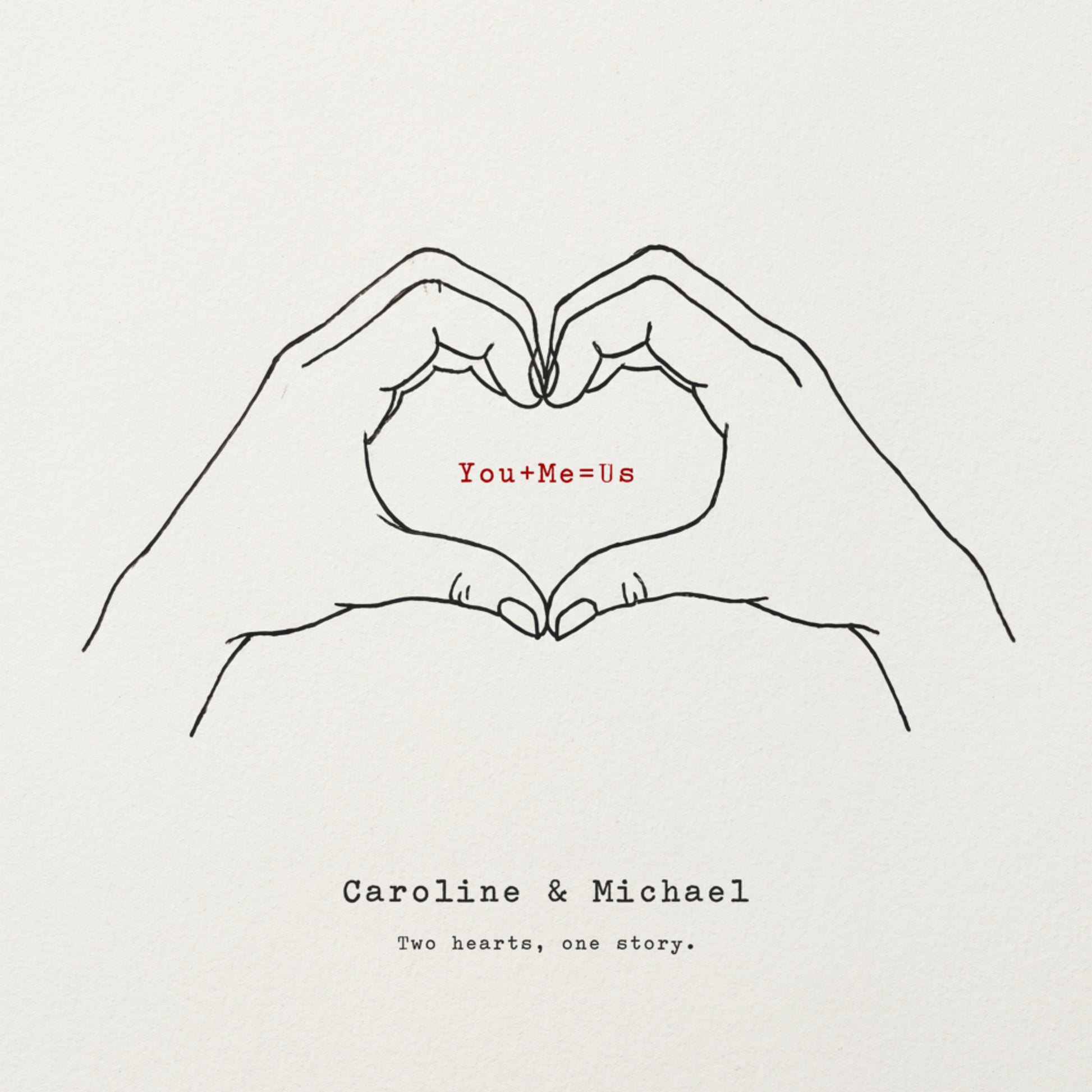Arte minimalista de manos de amor