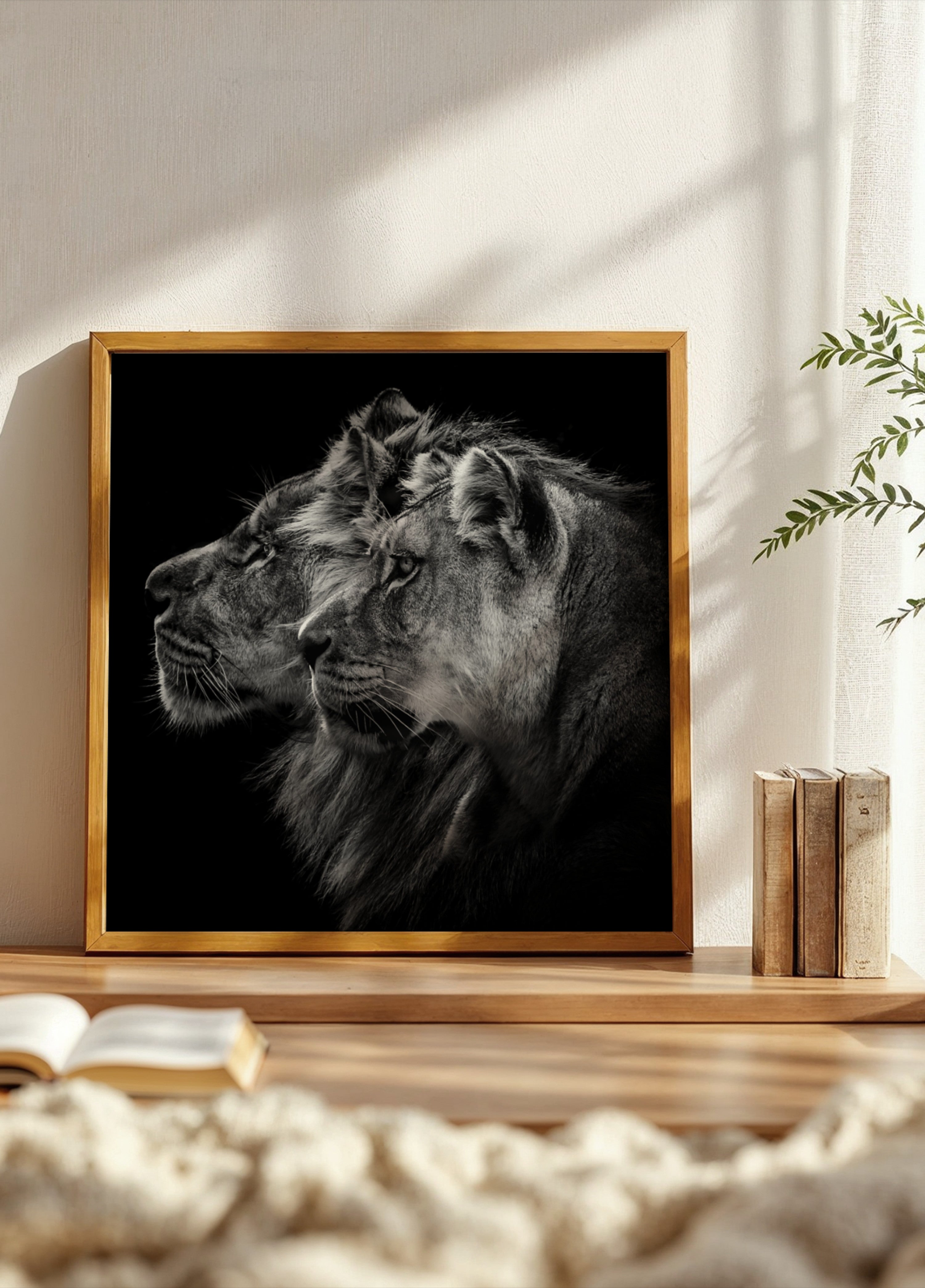 Pareja de leones reales