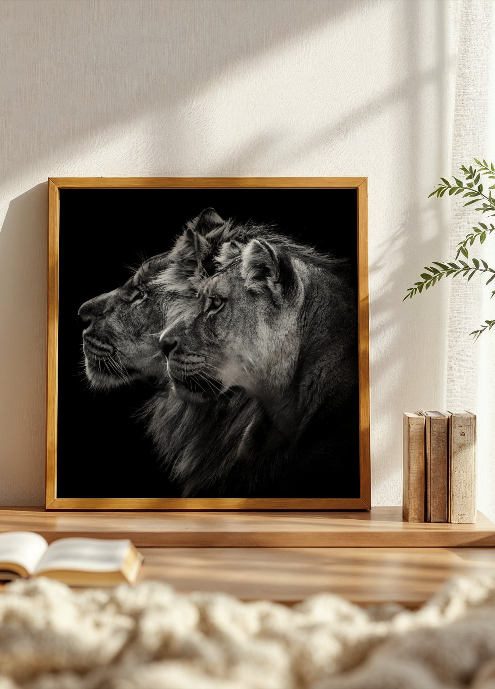 Pareja de leones reales