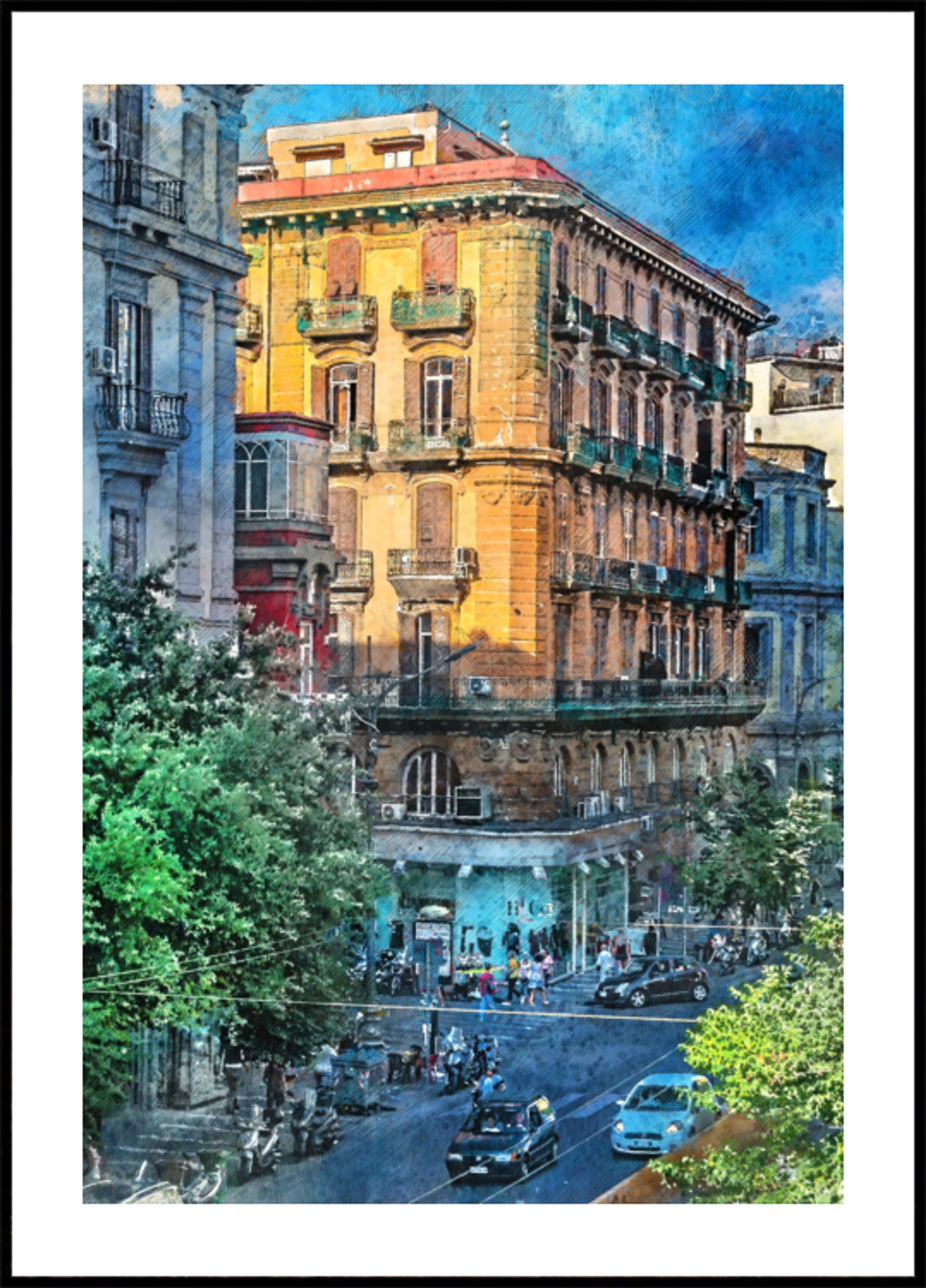 Esquina de la ciudad vibrante