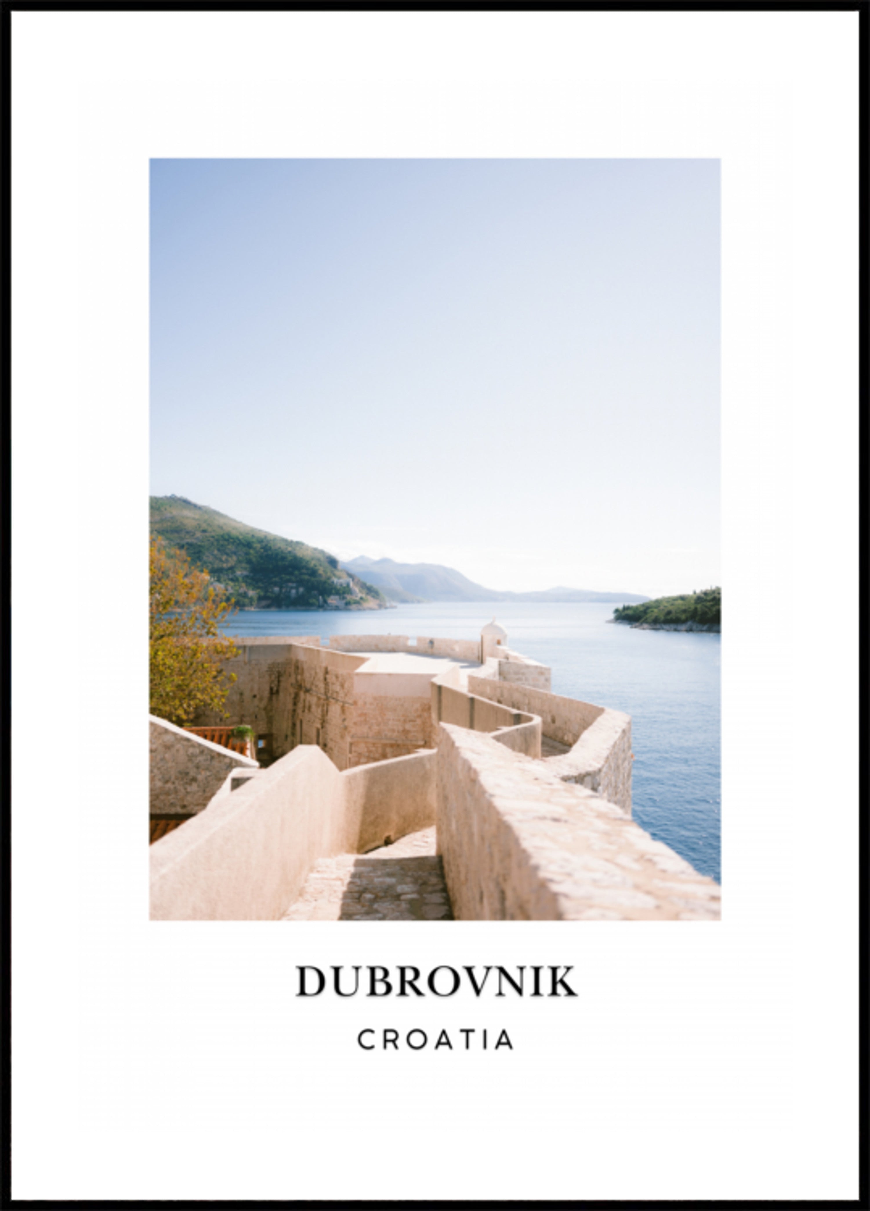 Muro de Dubrovnik Croacia Cartel de viaje
