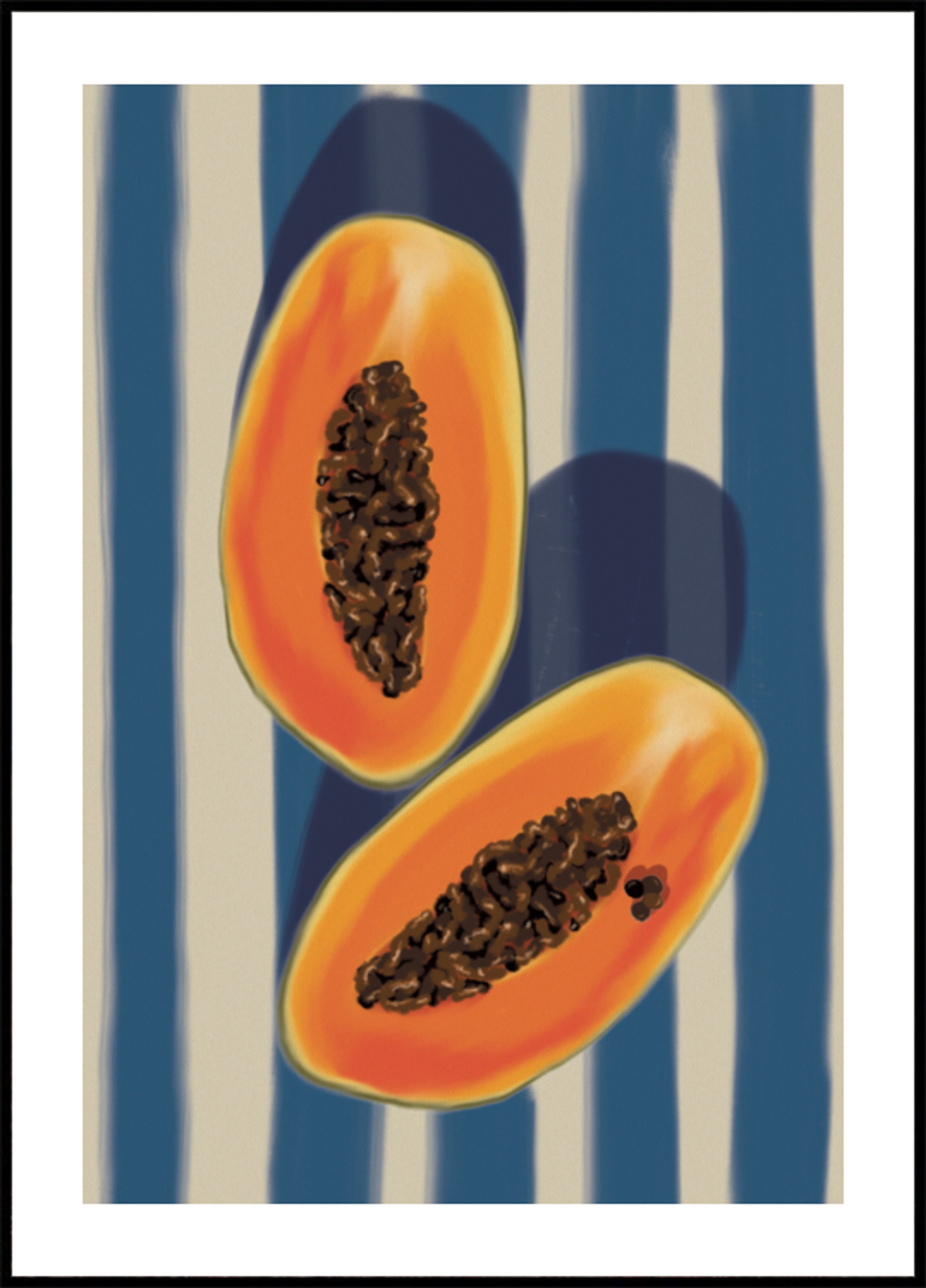 Mitades de papaya tropical