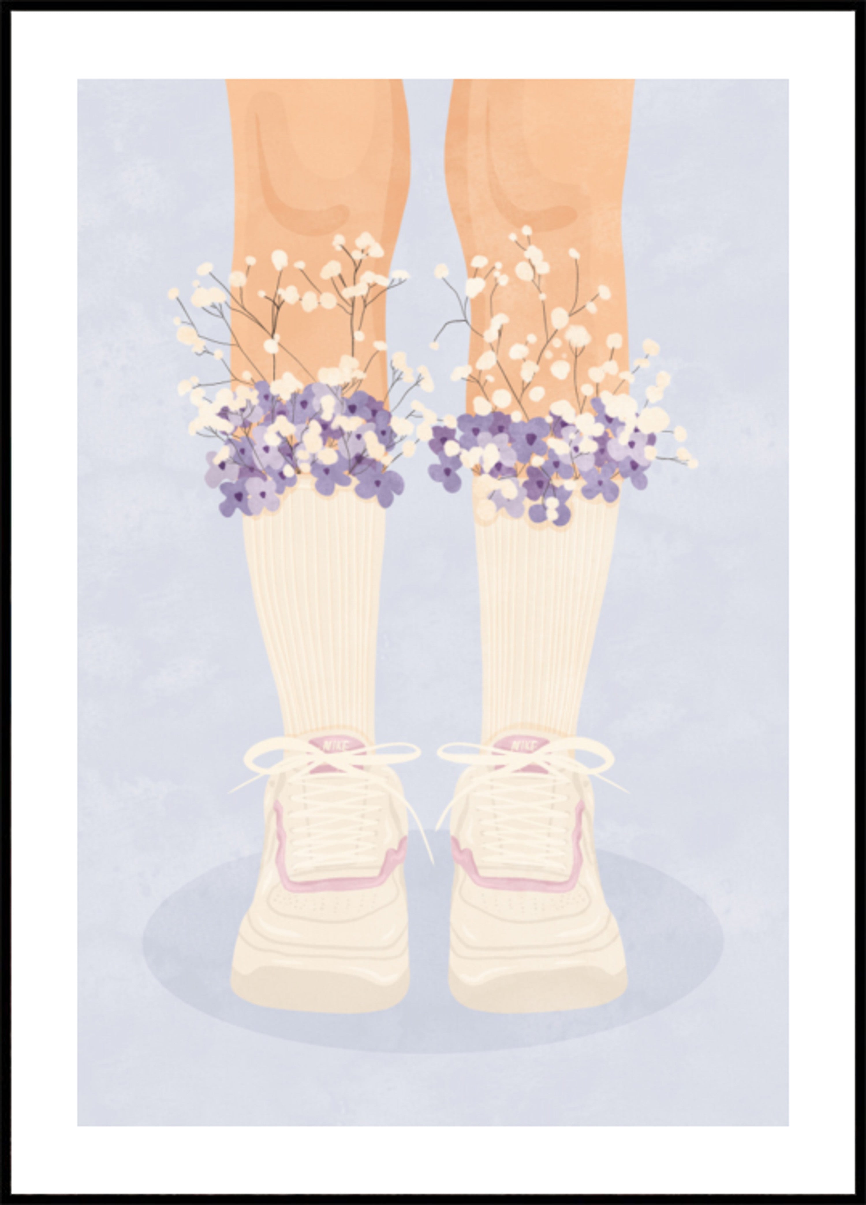 Calcetines y zapatillas florales