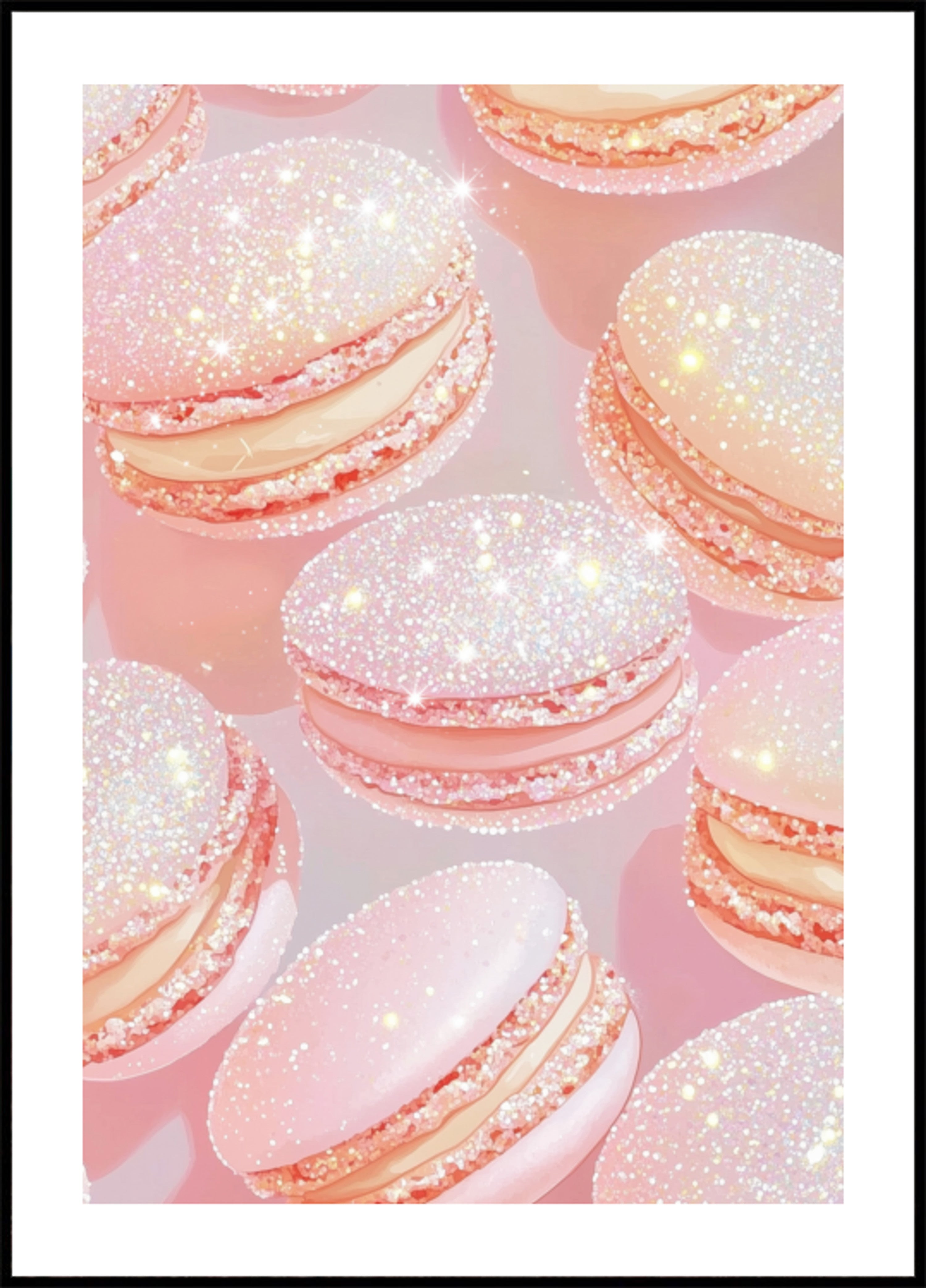 Macarrones rosas brillantes