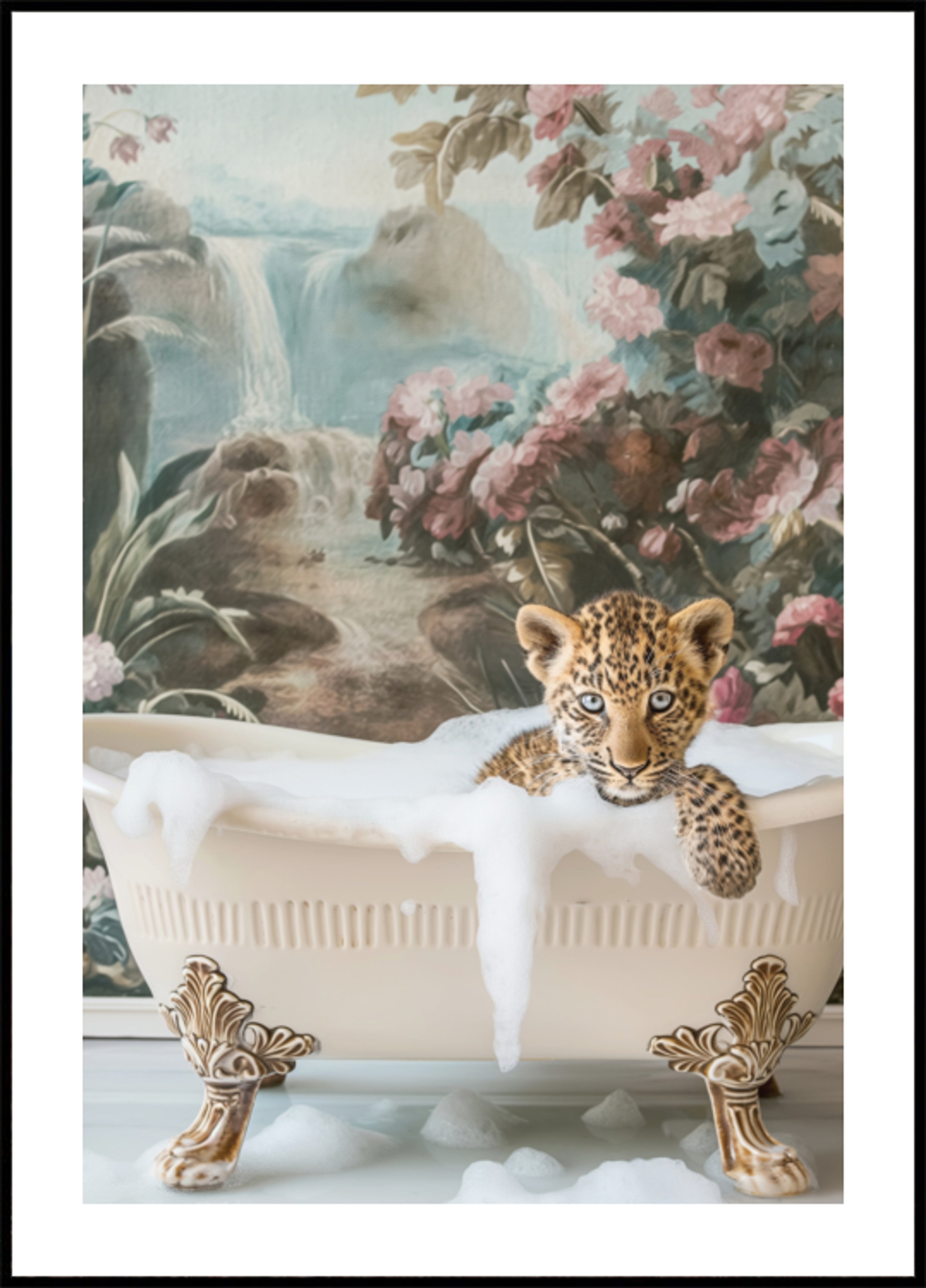 Baño de burbujas de cachorro de leopardo