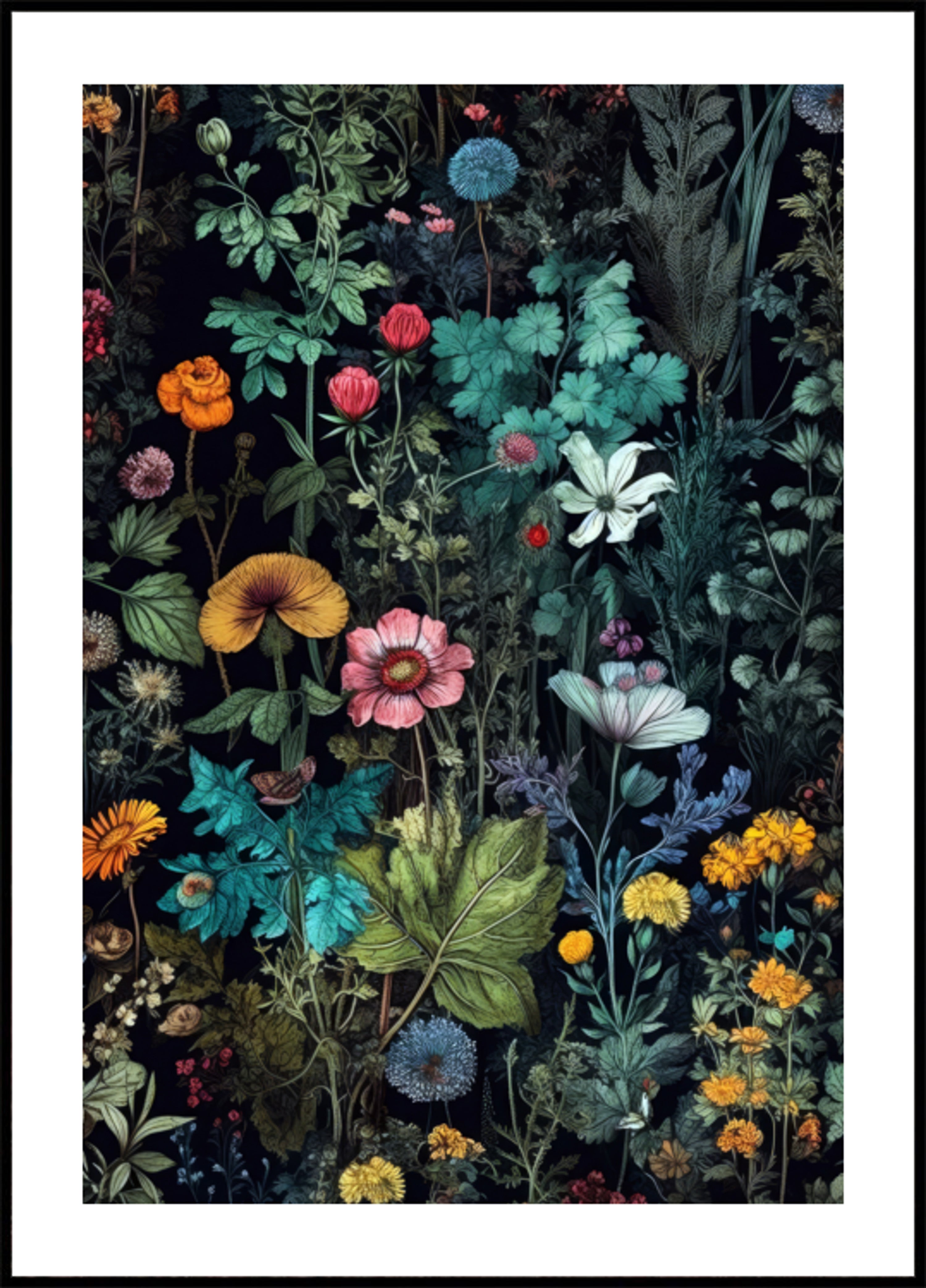 Jardín floral oscuro