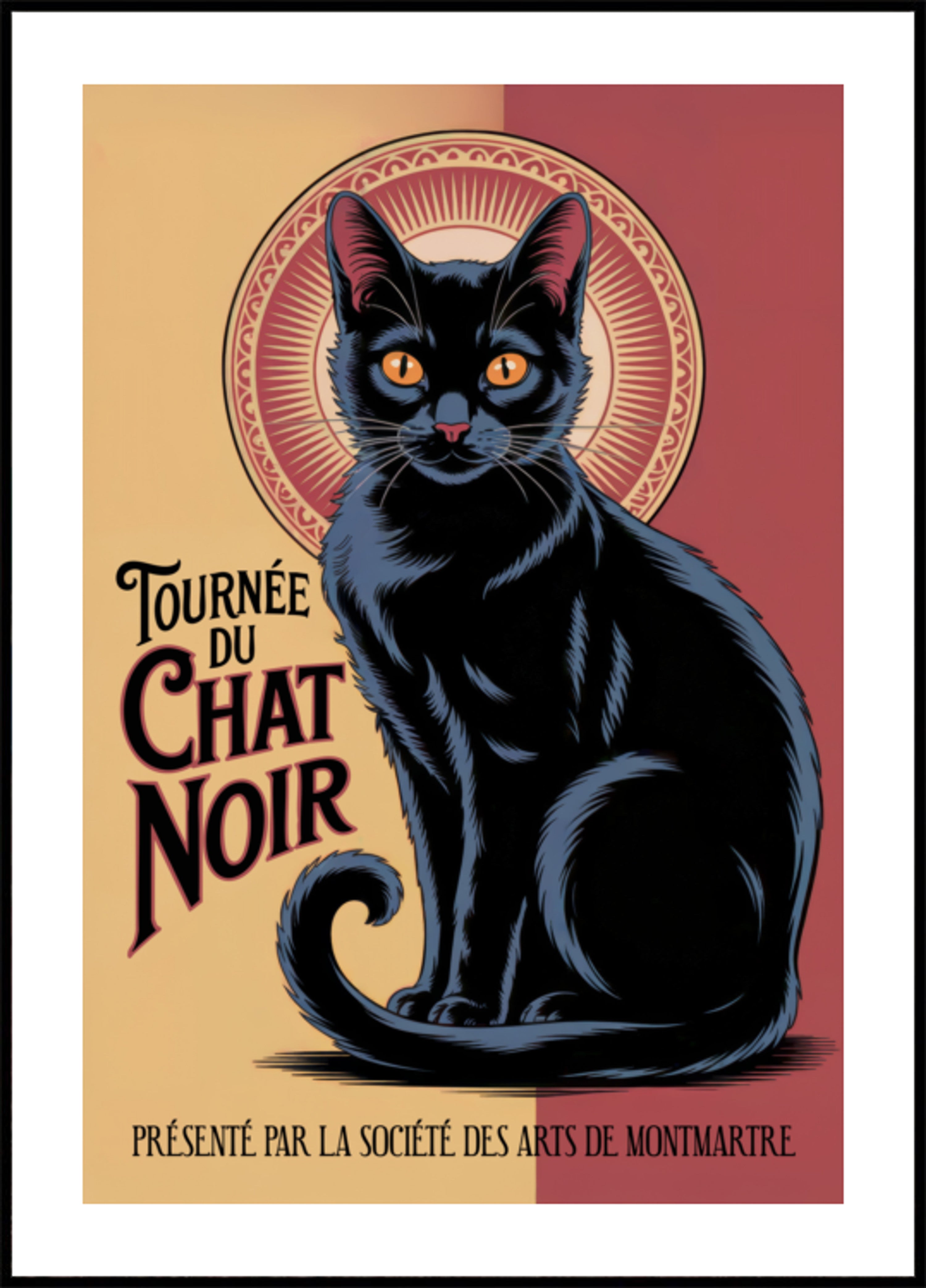 Gato negro francés vintage