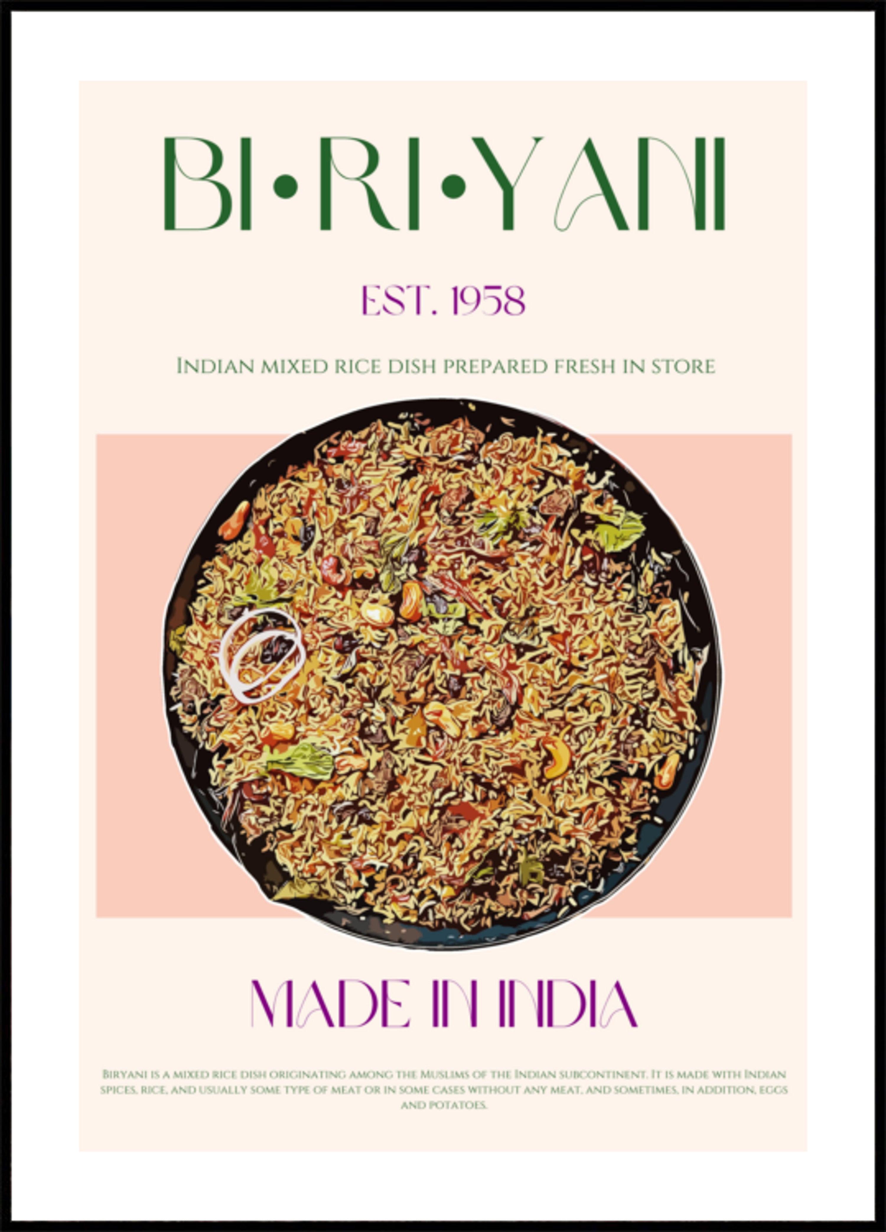 Delicioso biryani indio