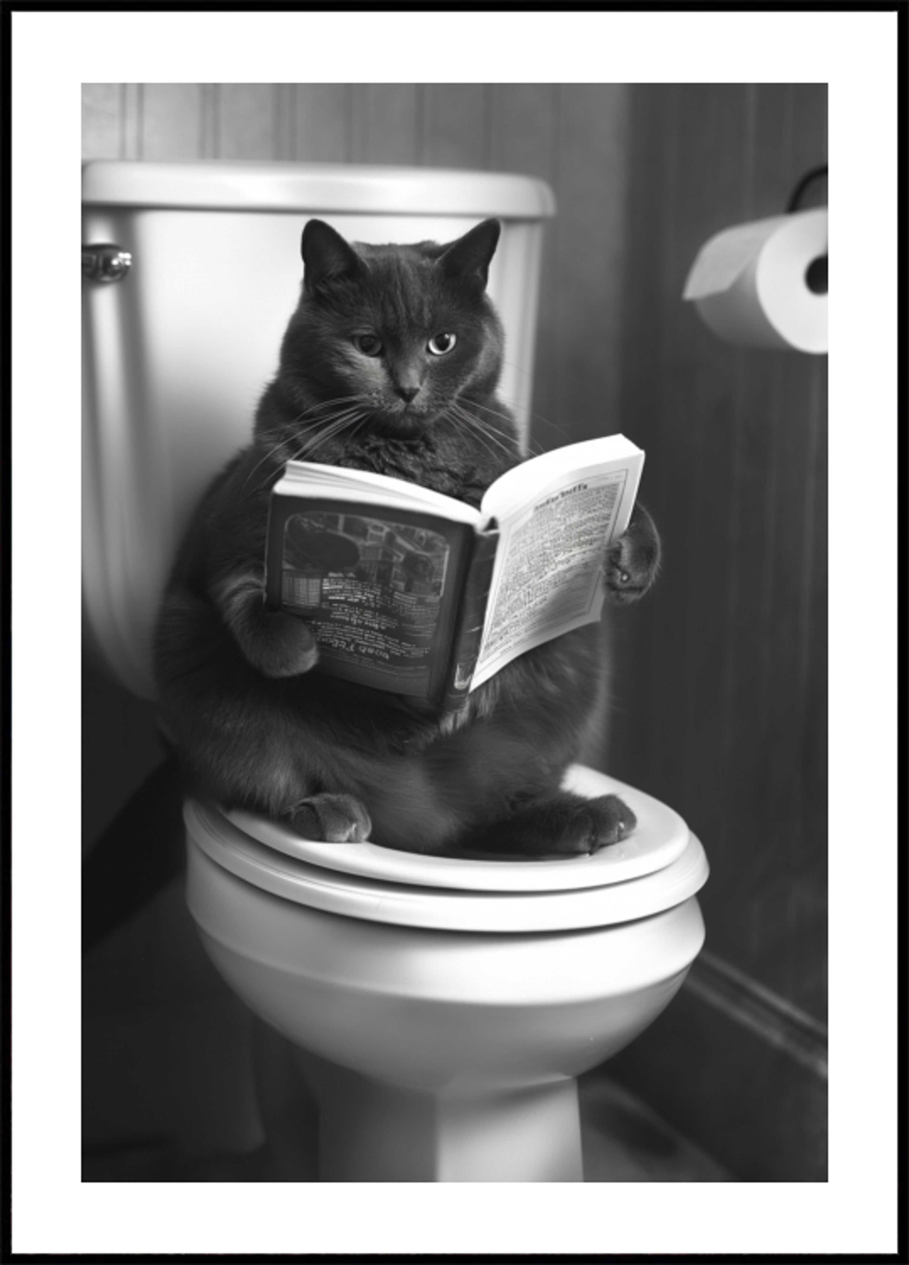 Gatito de talla grande en el baño