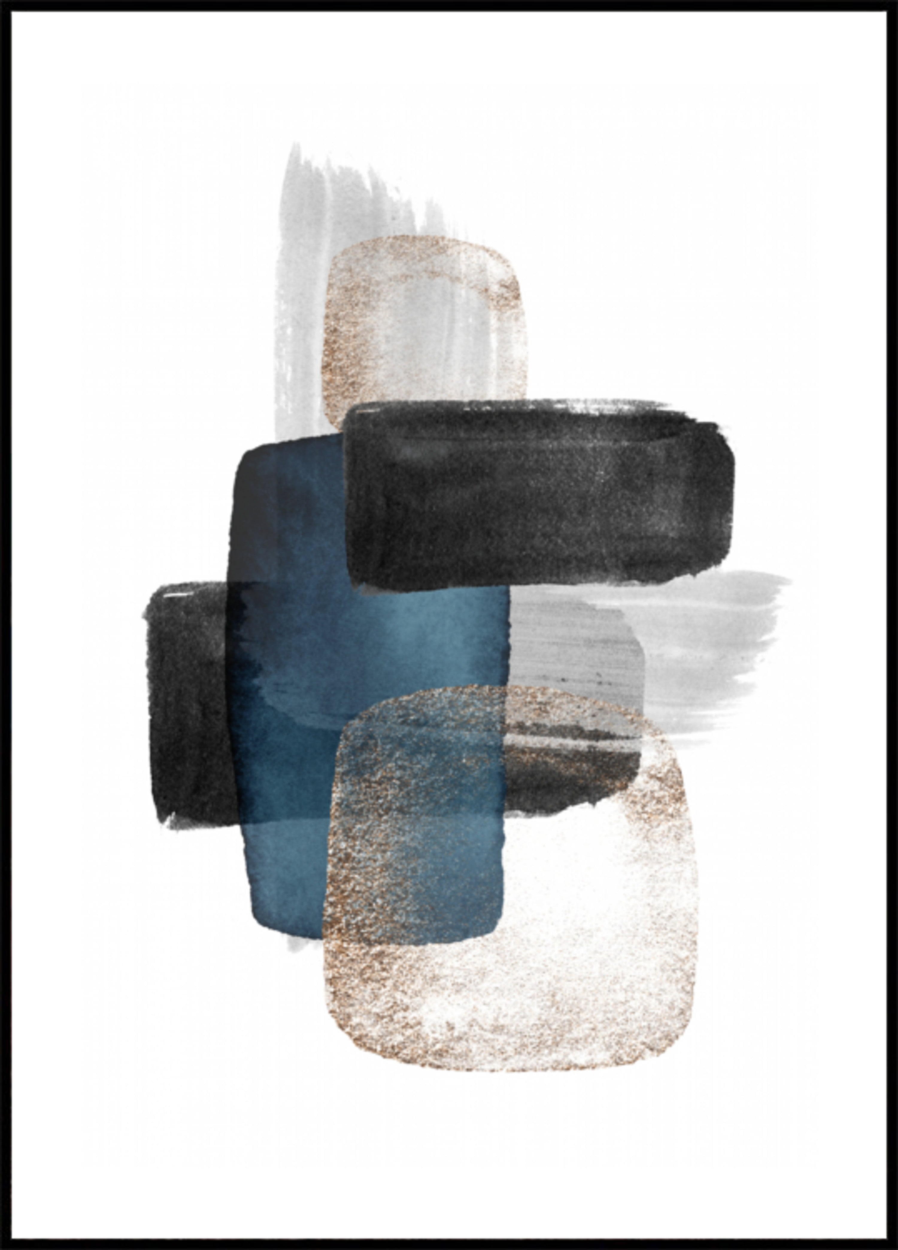 Bloques de oro azul abstracto