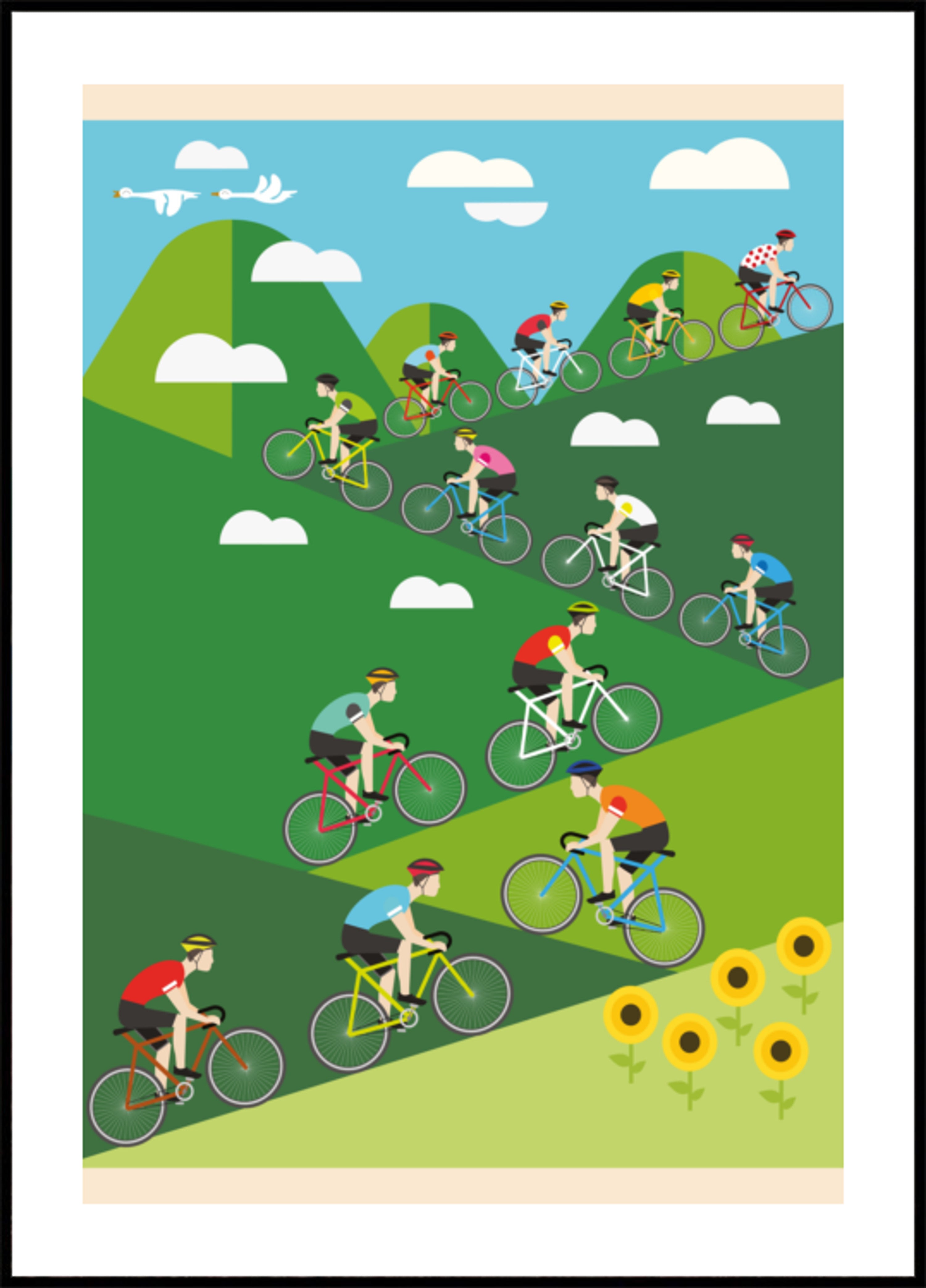 Carrera ciclista cuesta arriba