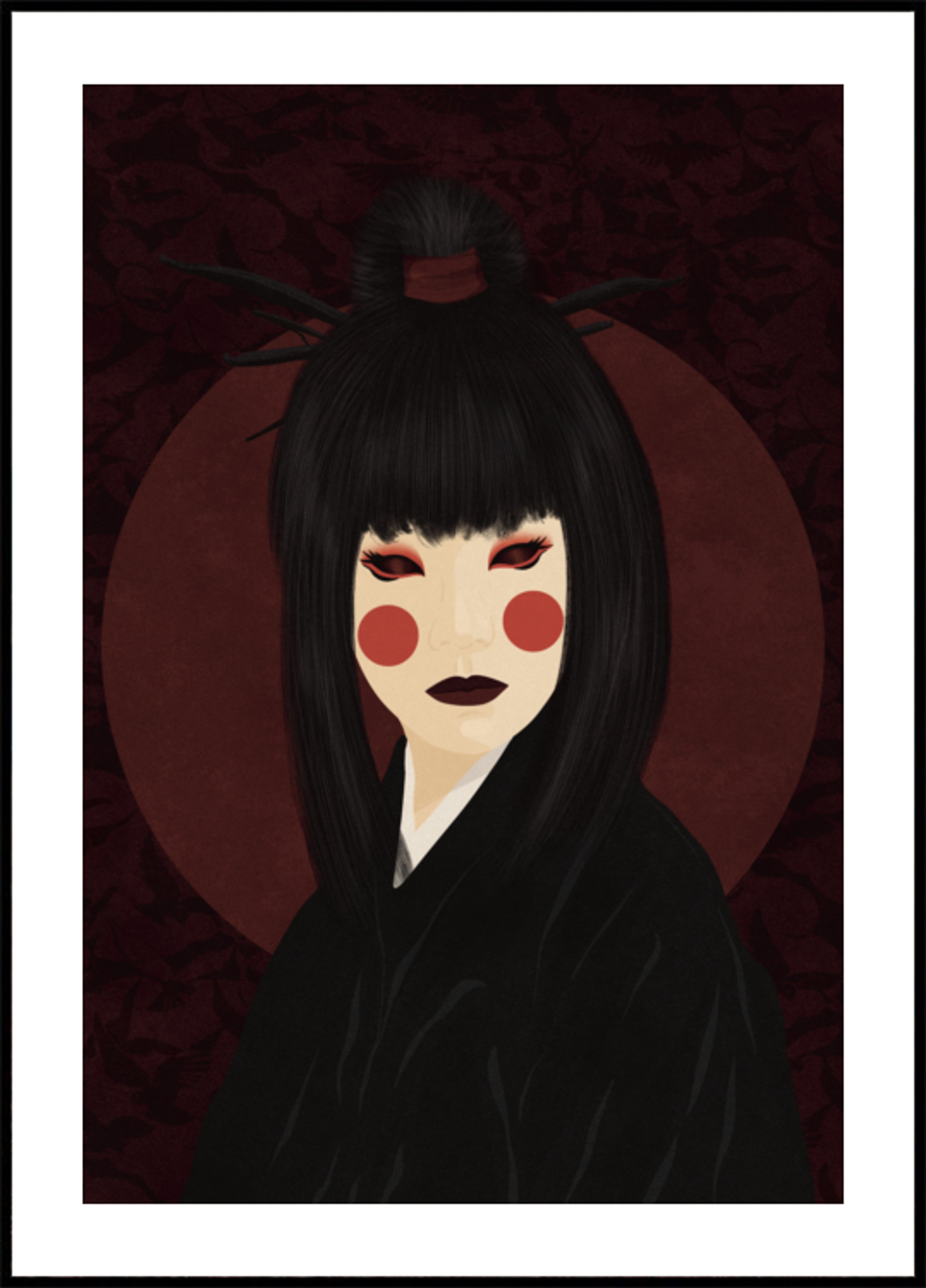Retrato dramático de geisha