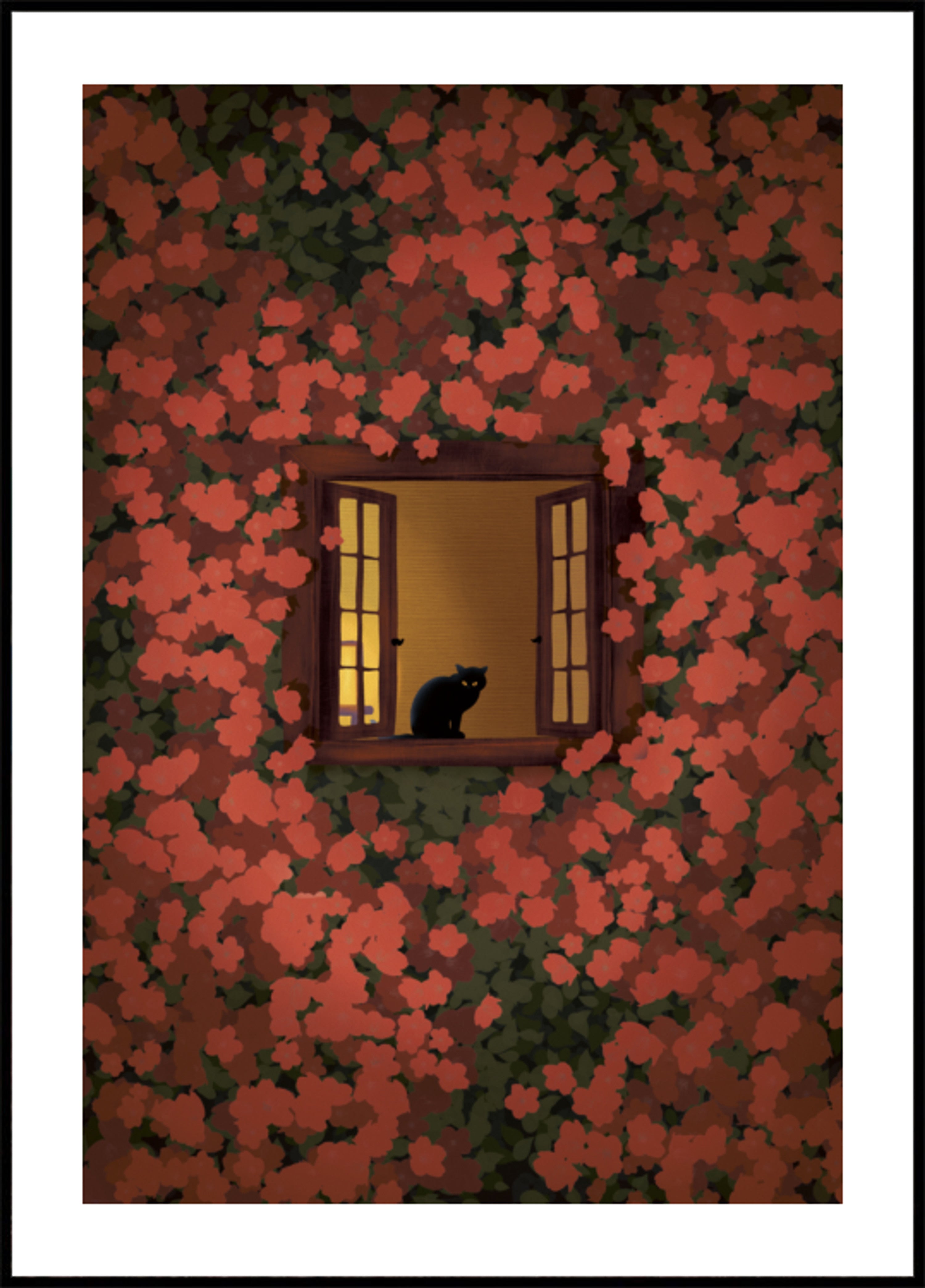 Tarde de gato y rosas