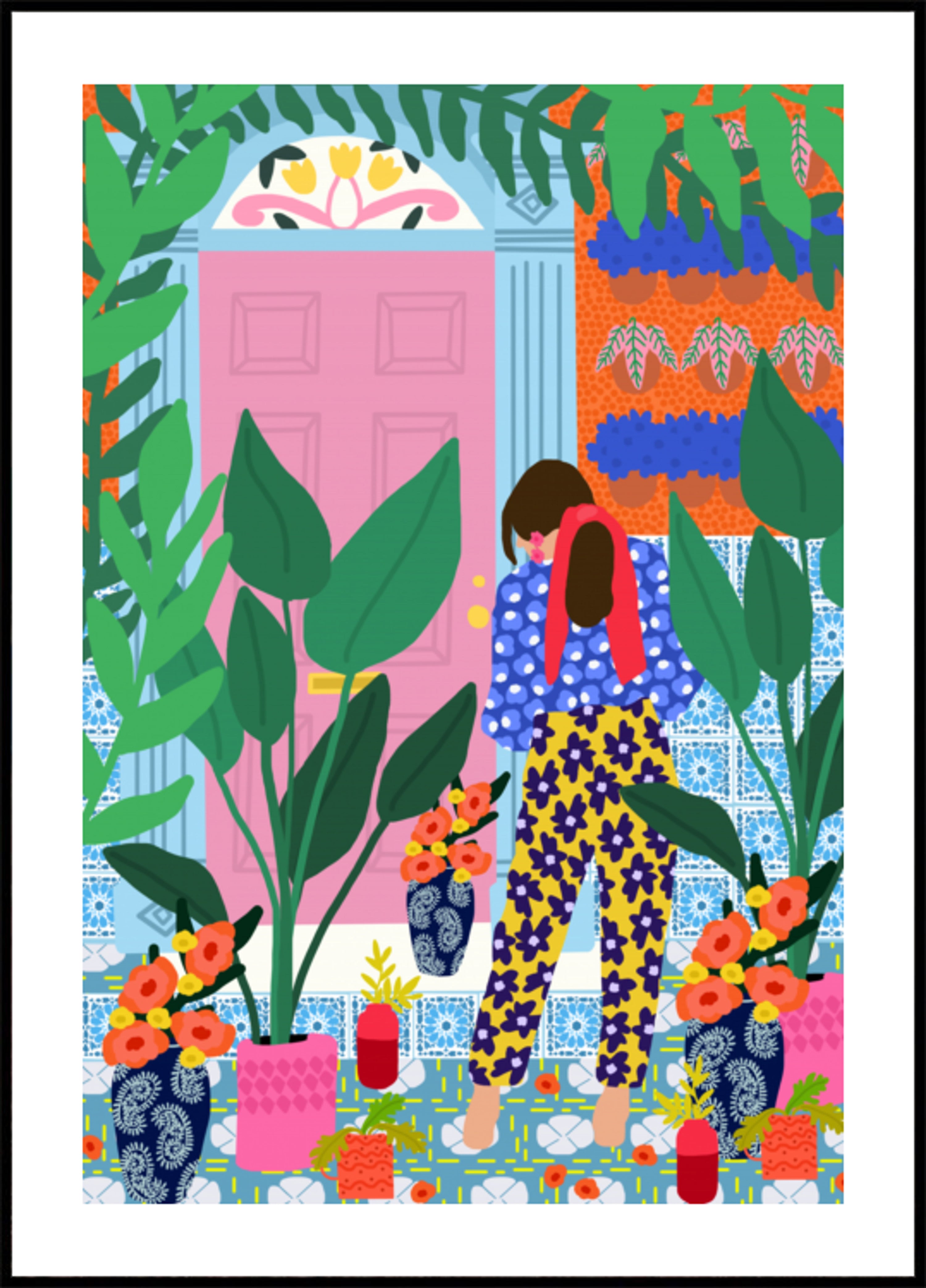 chica de flores