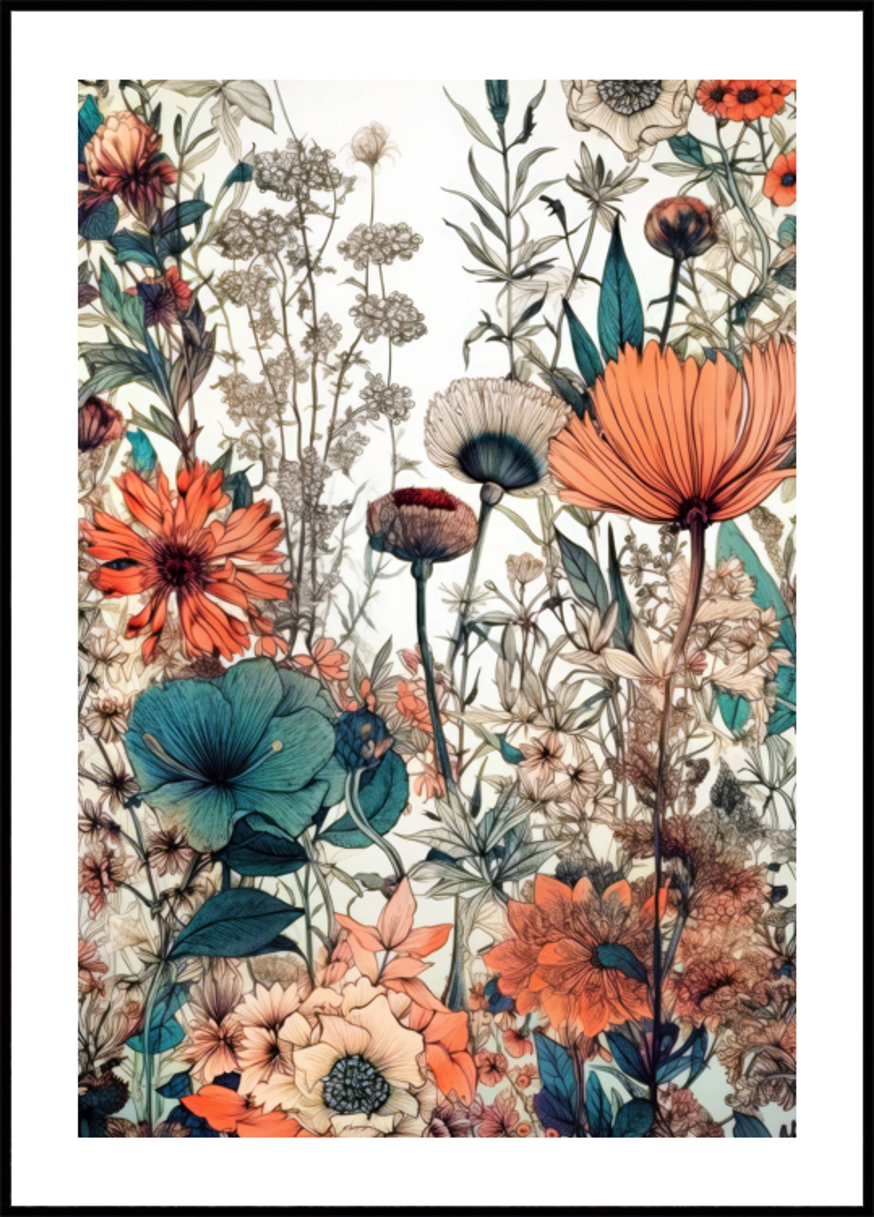 Jardín de flores vintage