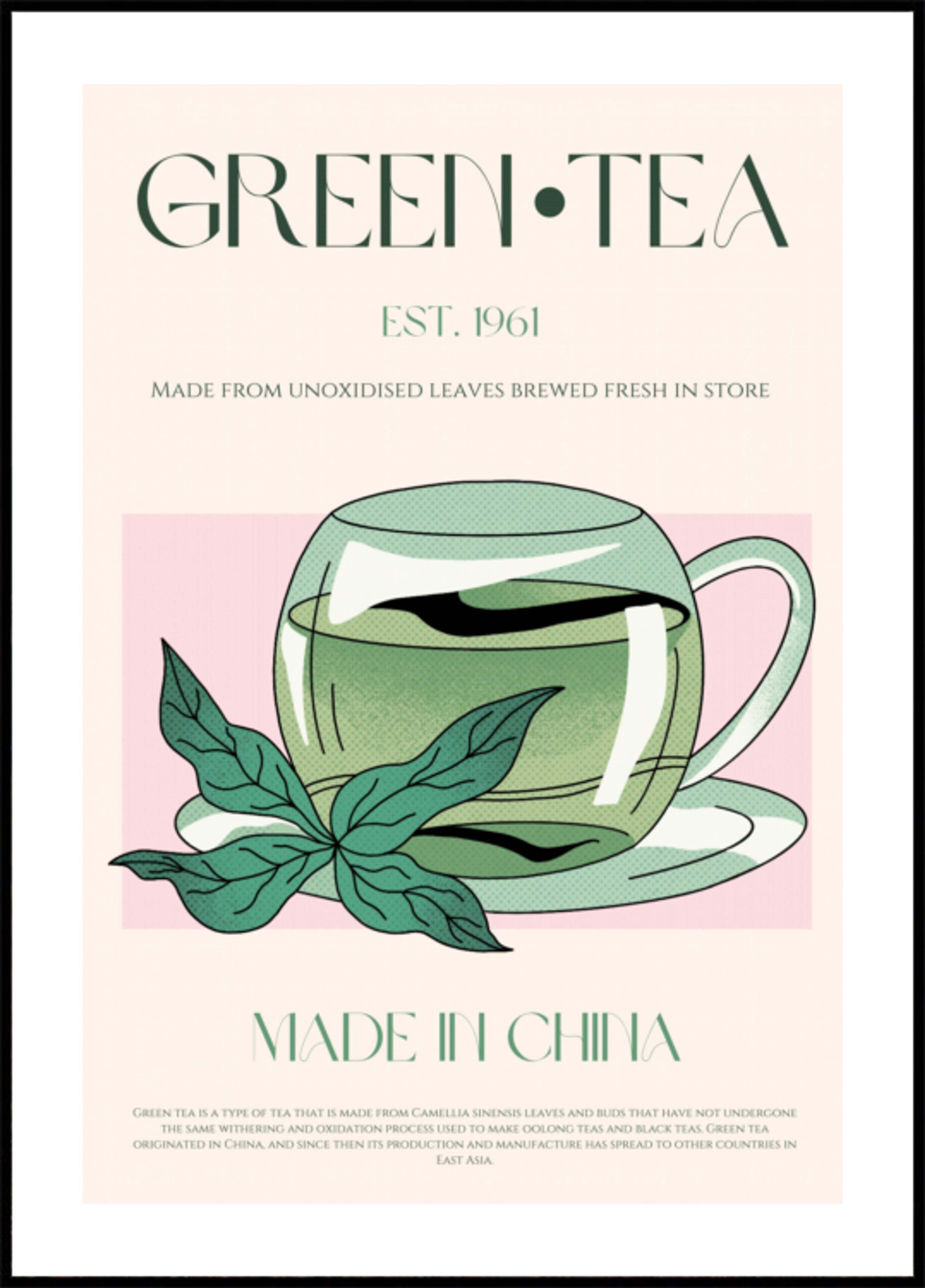 Ilustración de té verde fresco