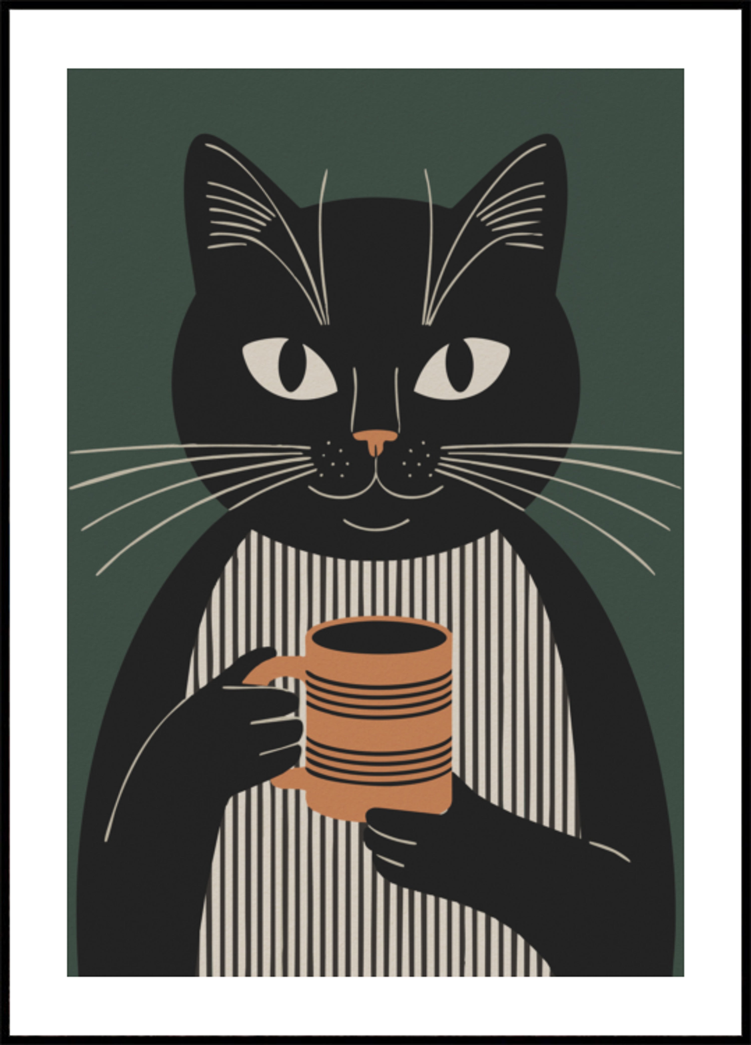 Pausa para el café del gato negro