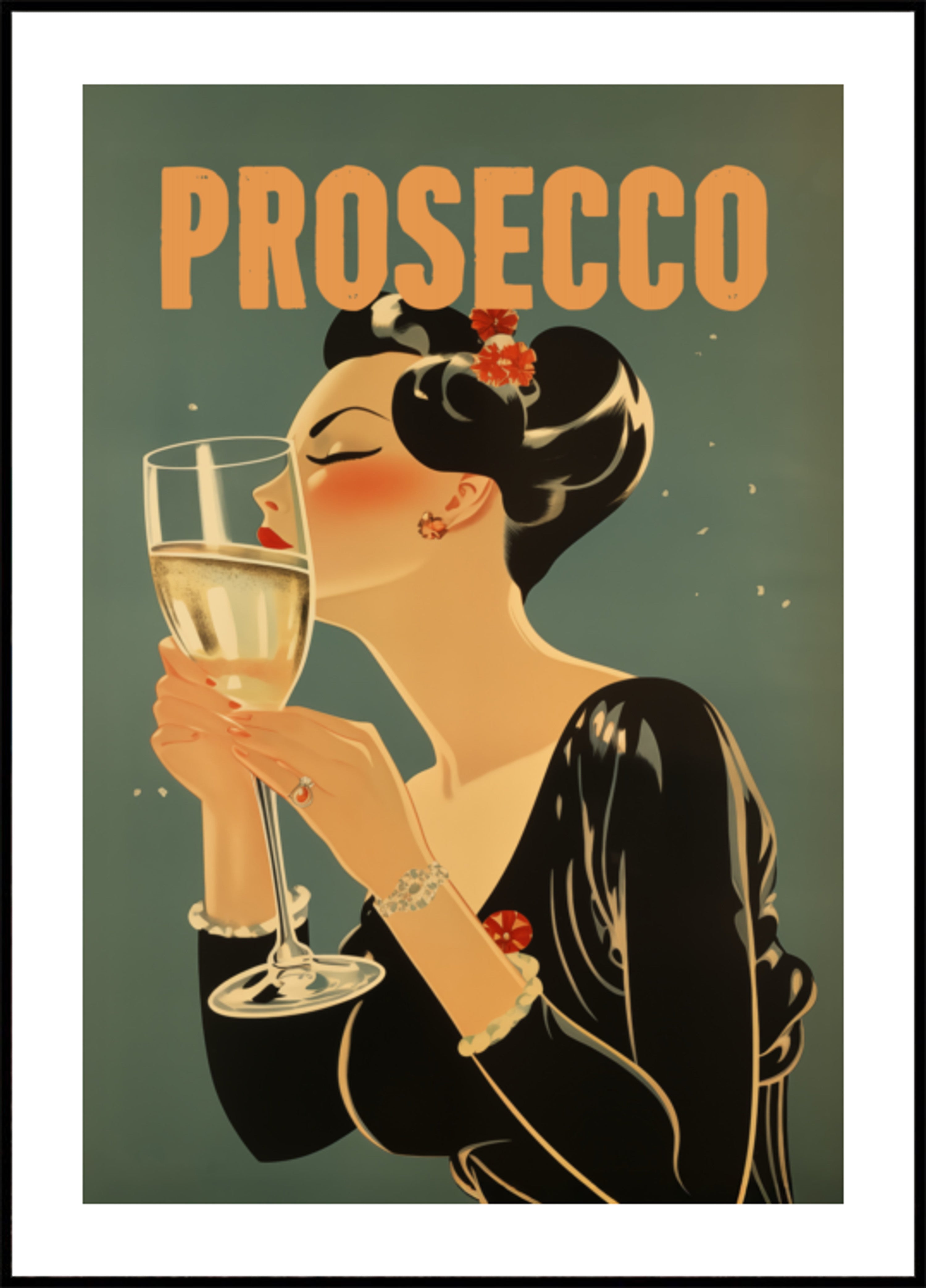 Mujer Prosecco elegante