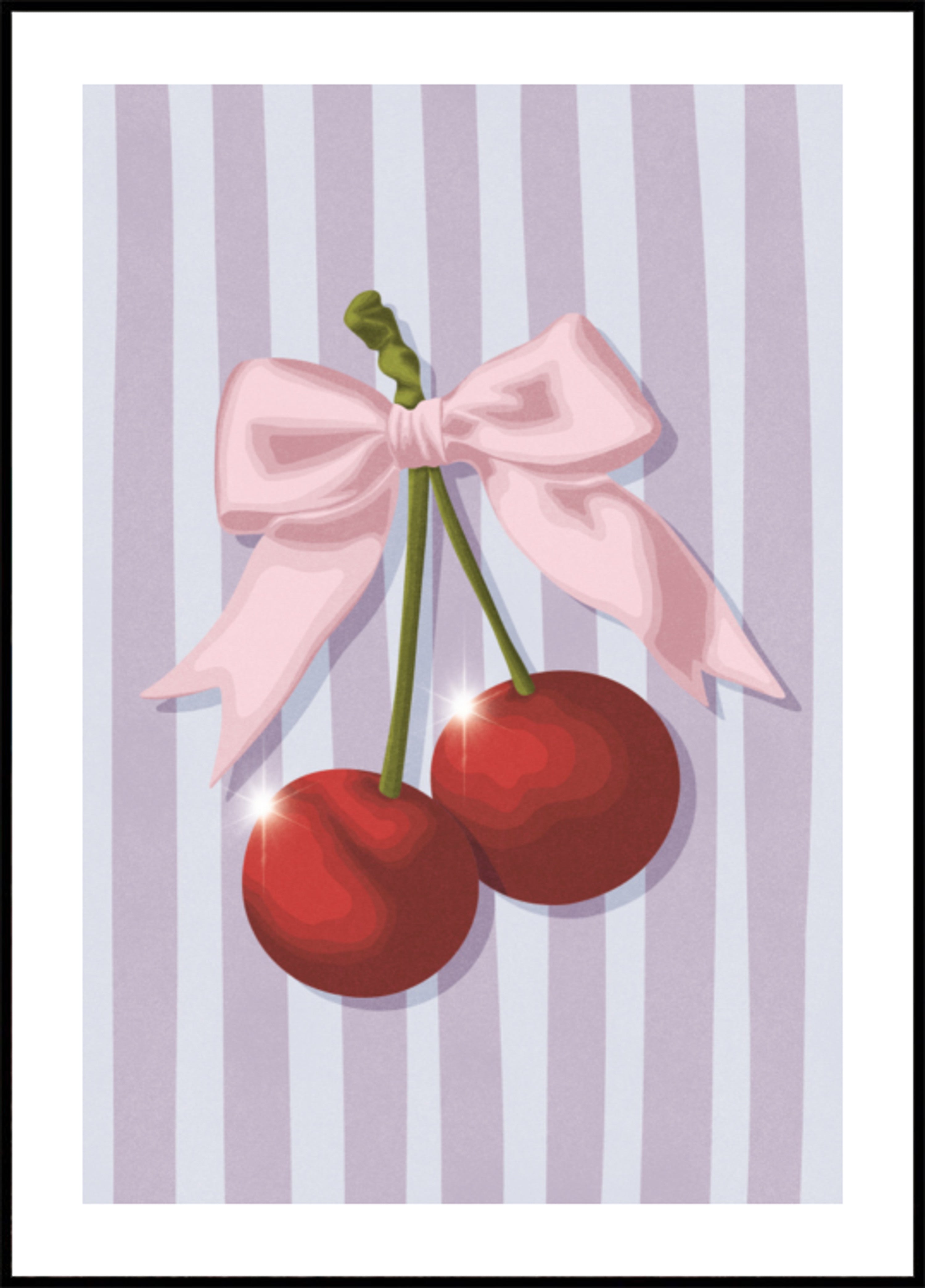 Cerezas de lazo rosa dulce
