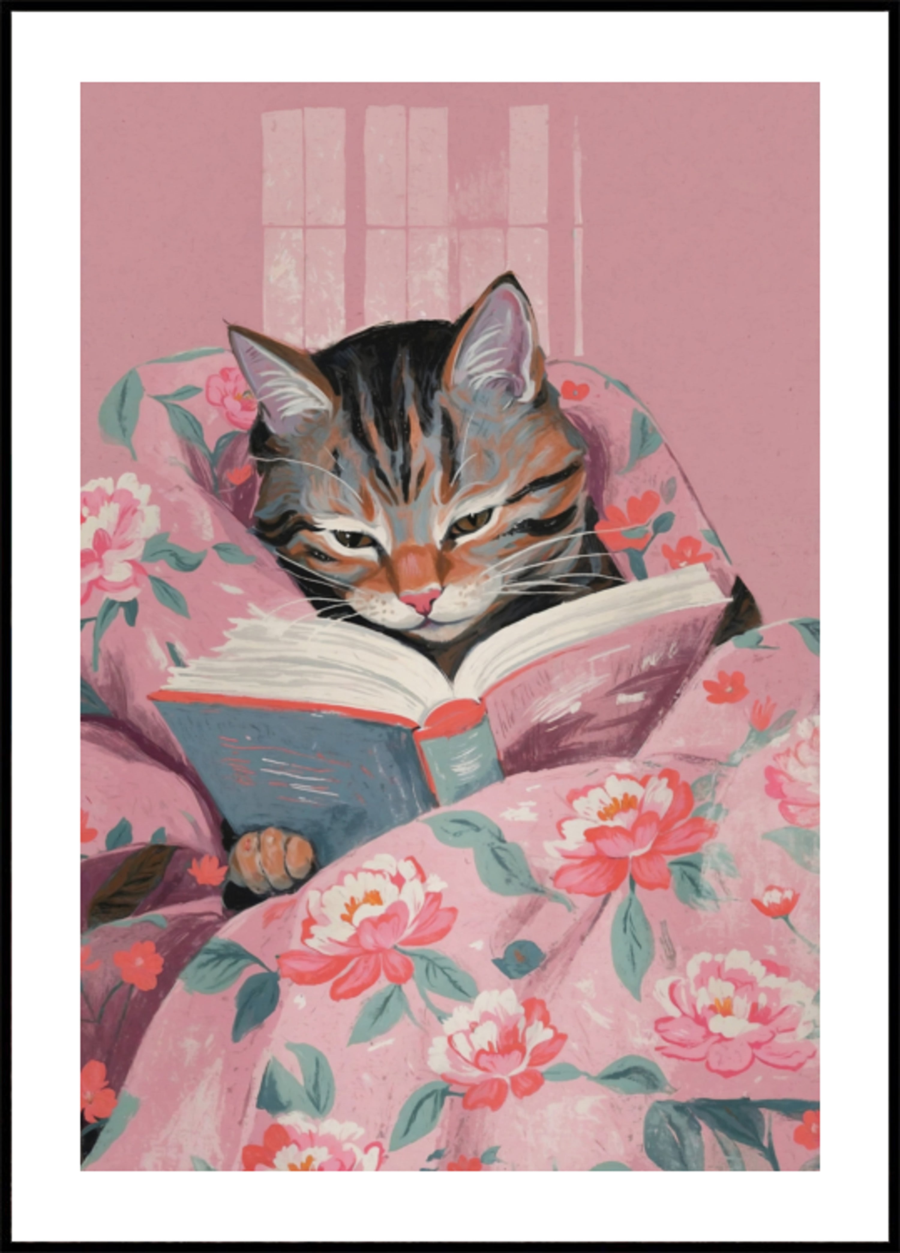 Acogedora lectura de gatos