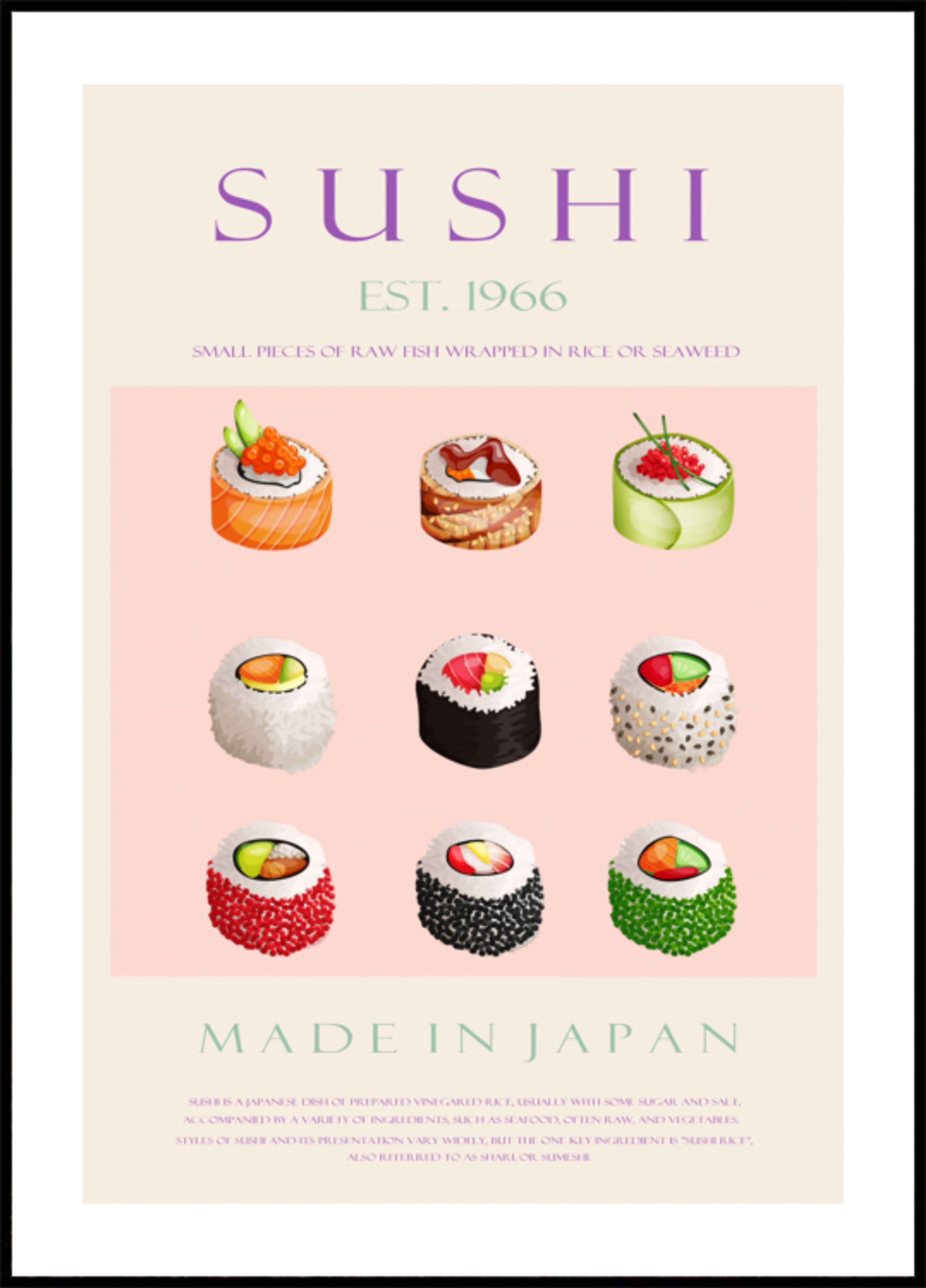 Colección de sushi japonés