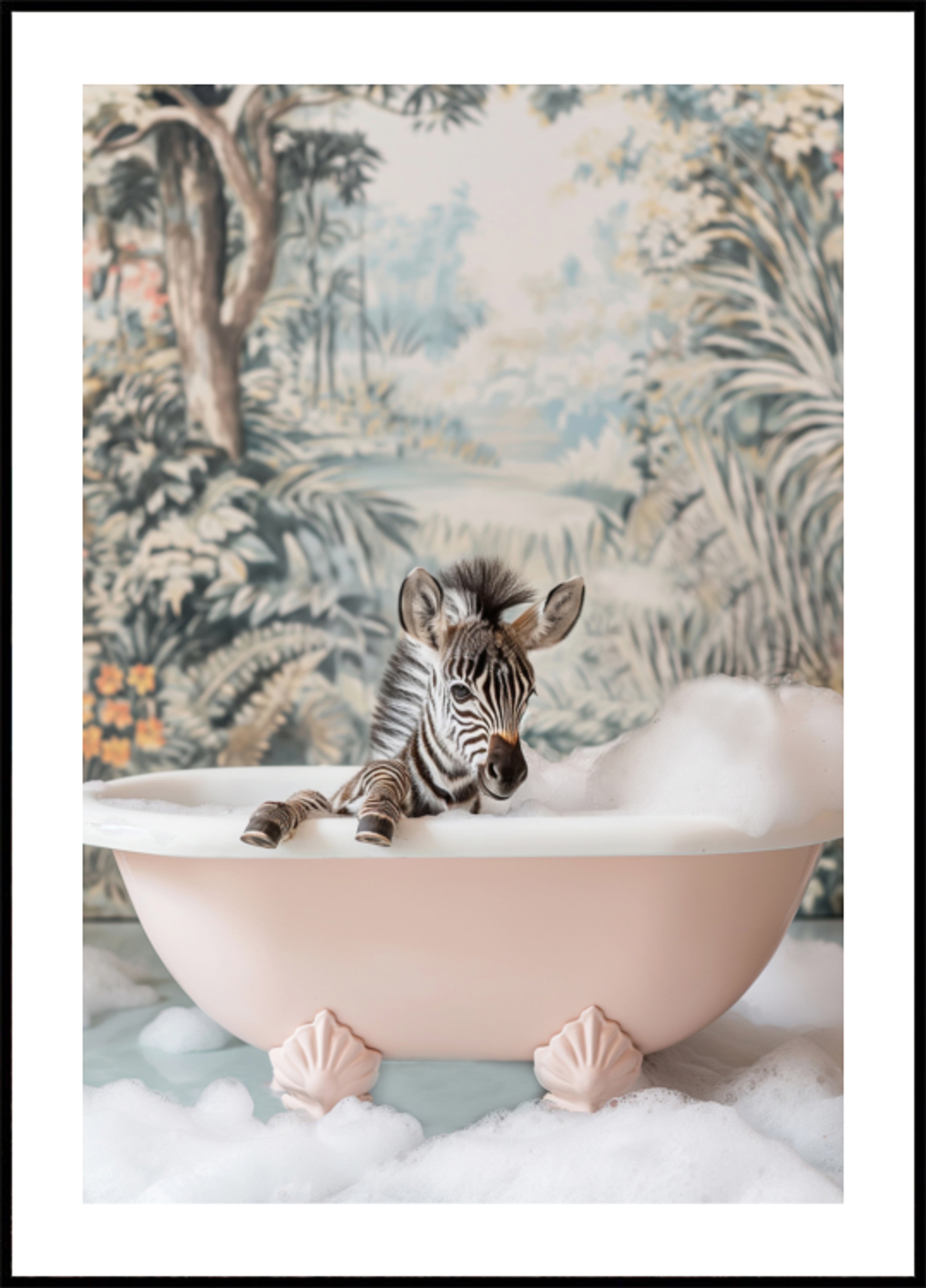 Baño de burbujas de cebra bebé