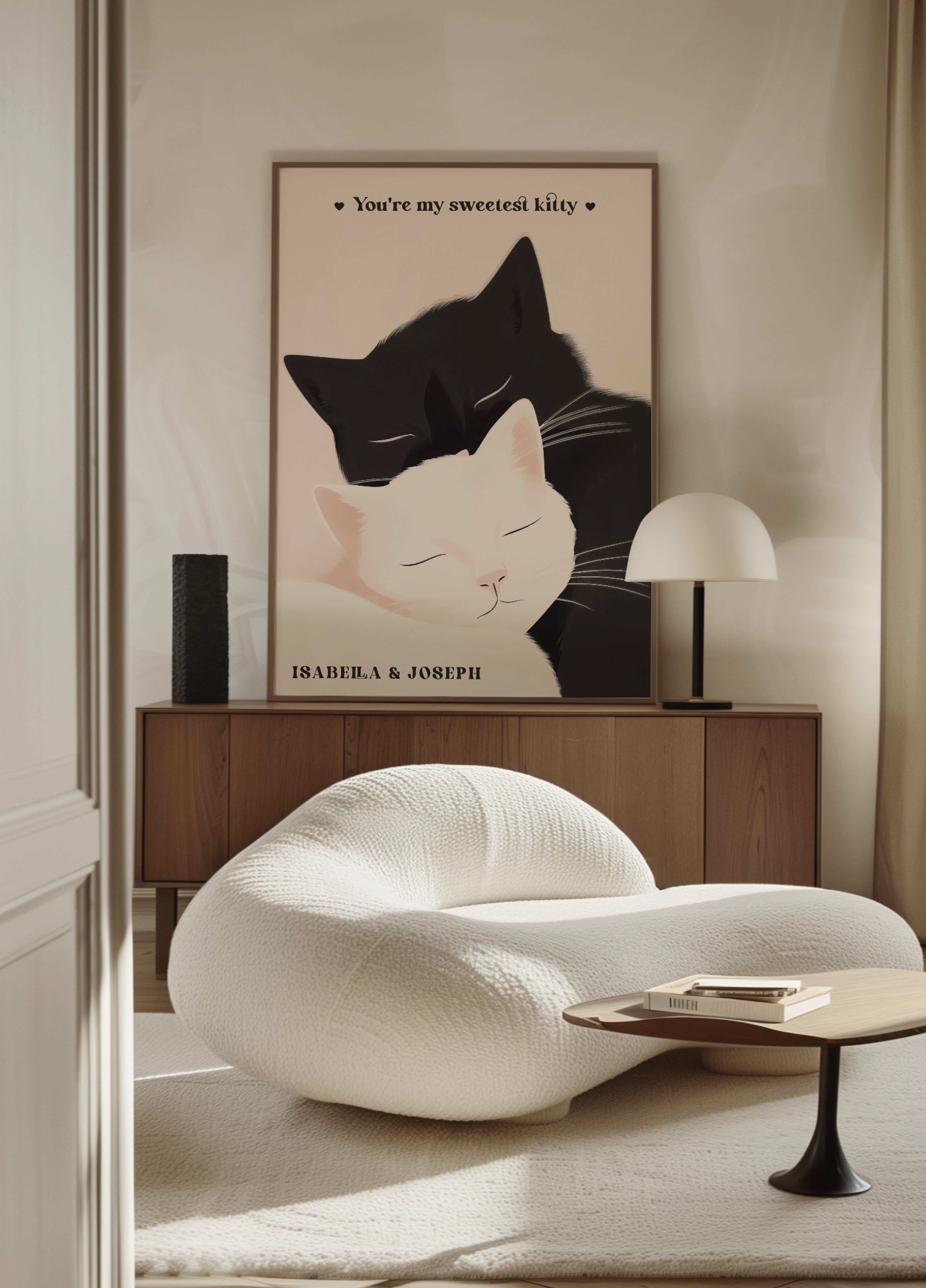 Ilustración de amor de gato no personal