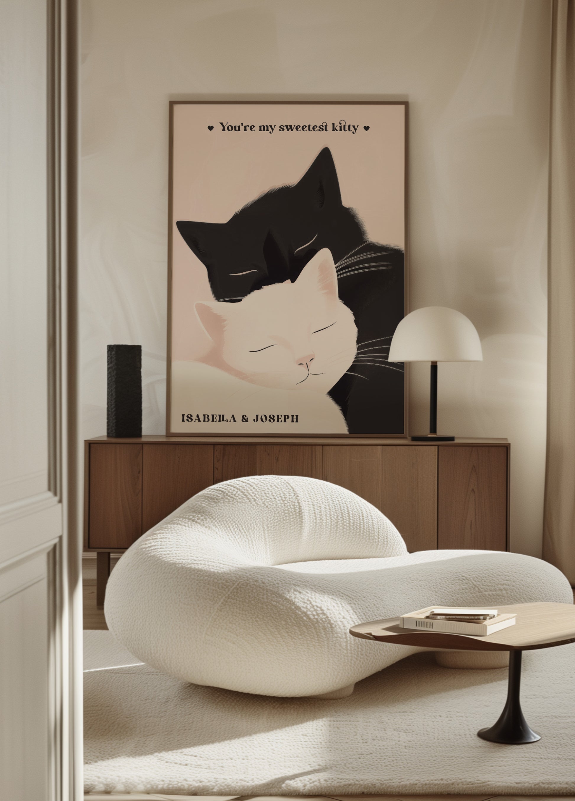 Ilustración de amor de gato no personal