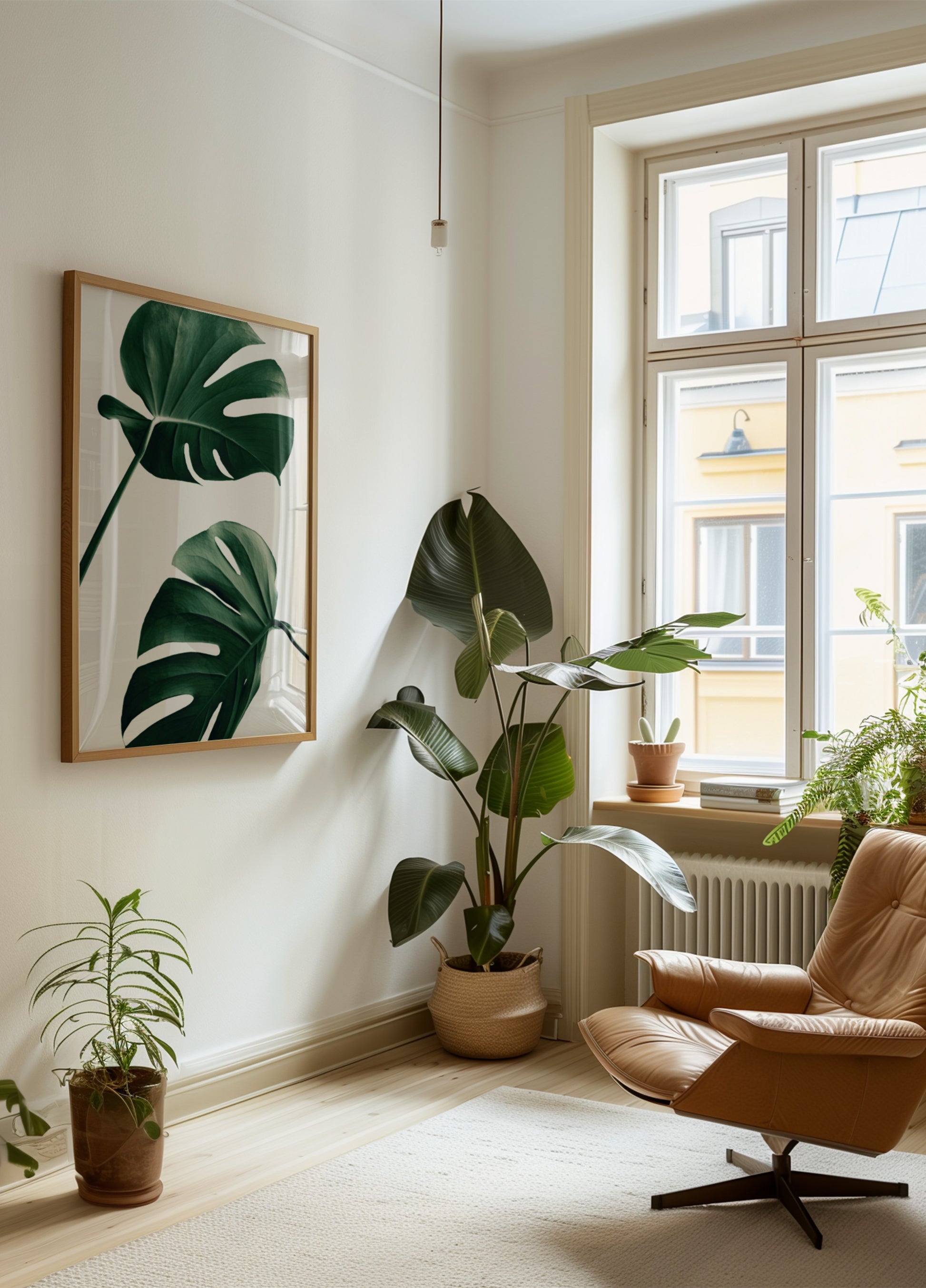 Hojas tropicales de monstera