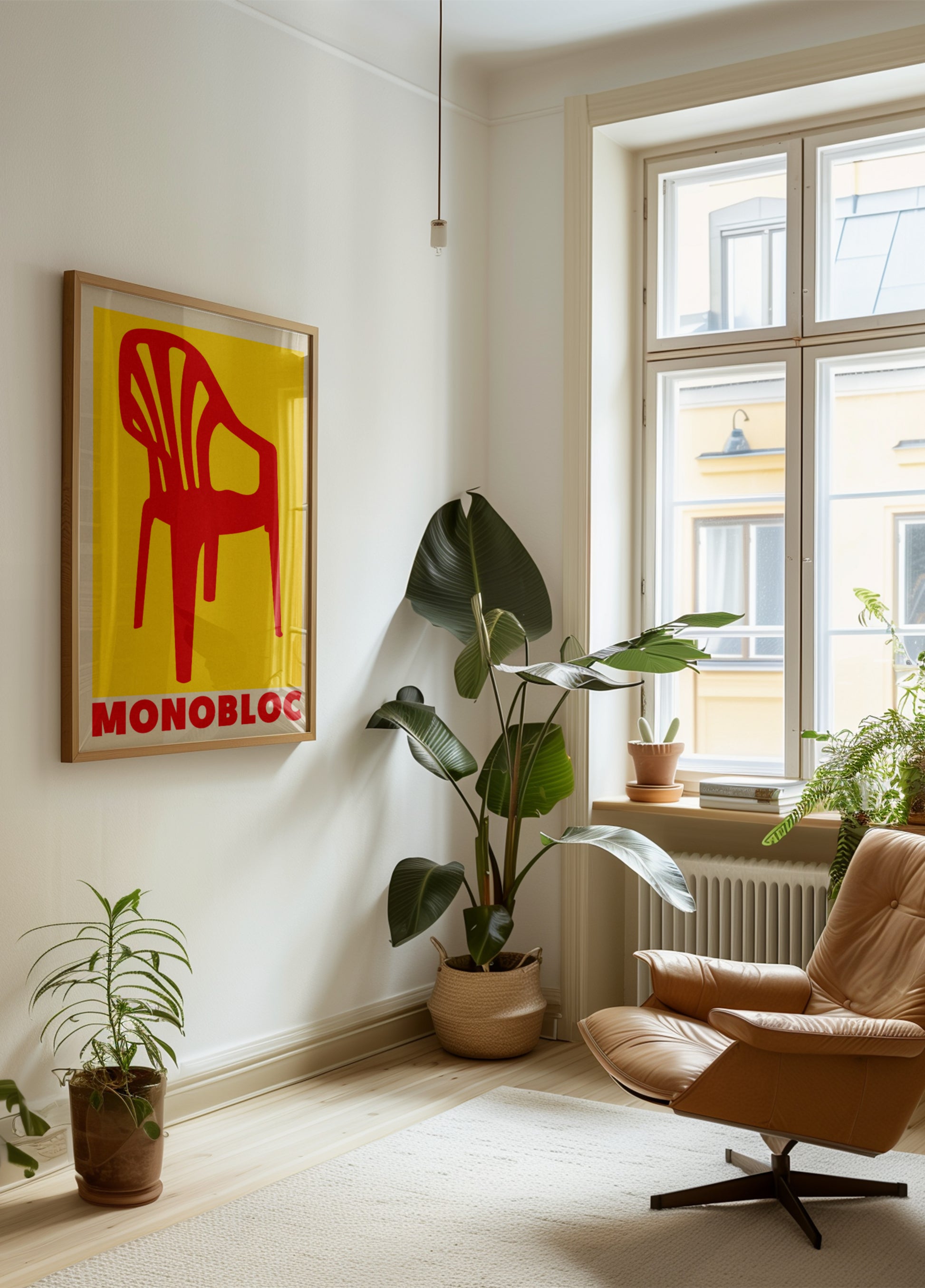 Silla monobloque roja