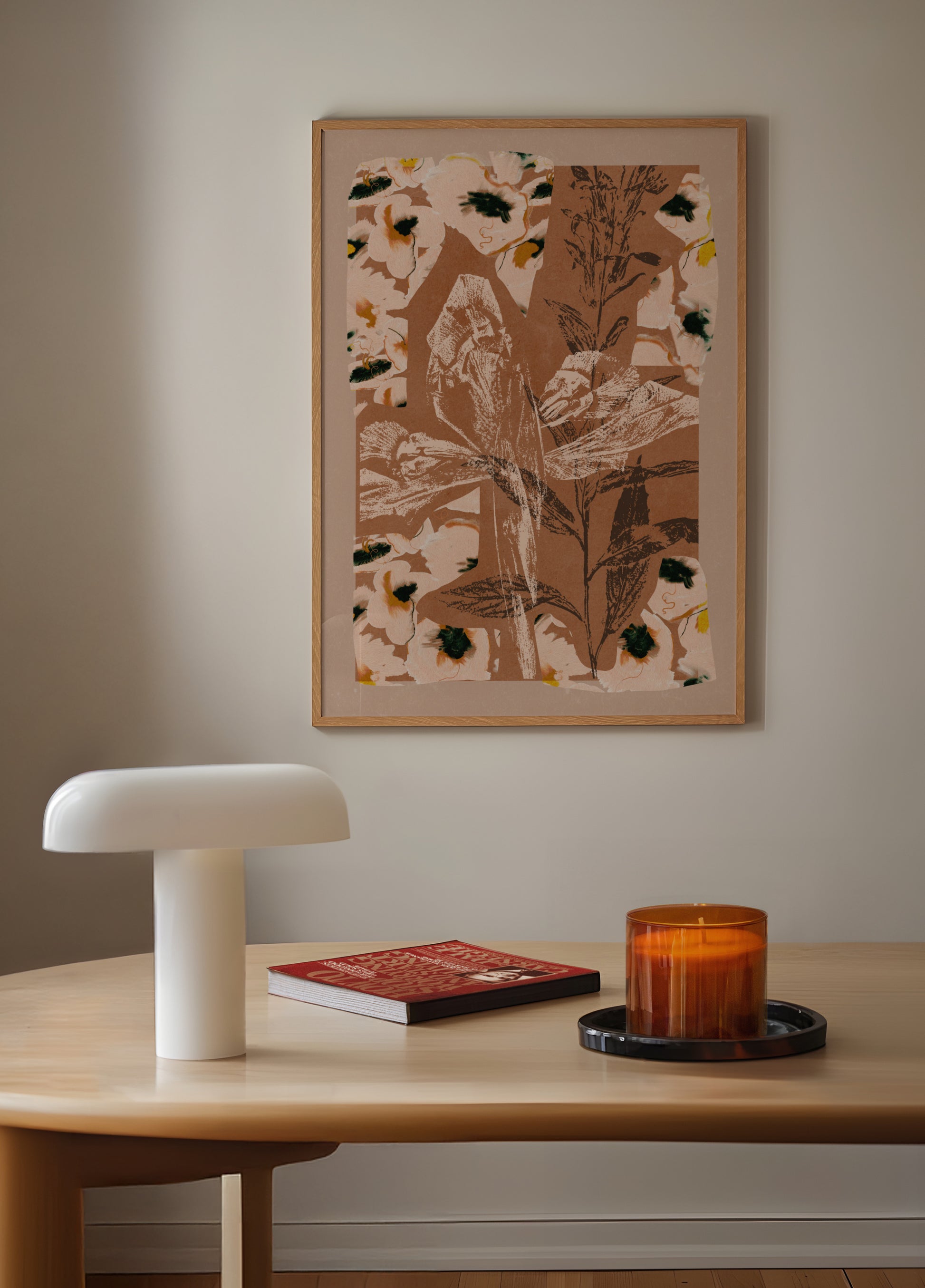 Collage floral terroso