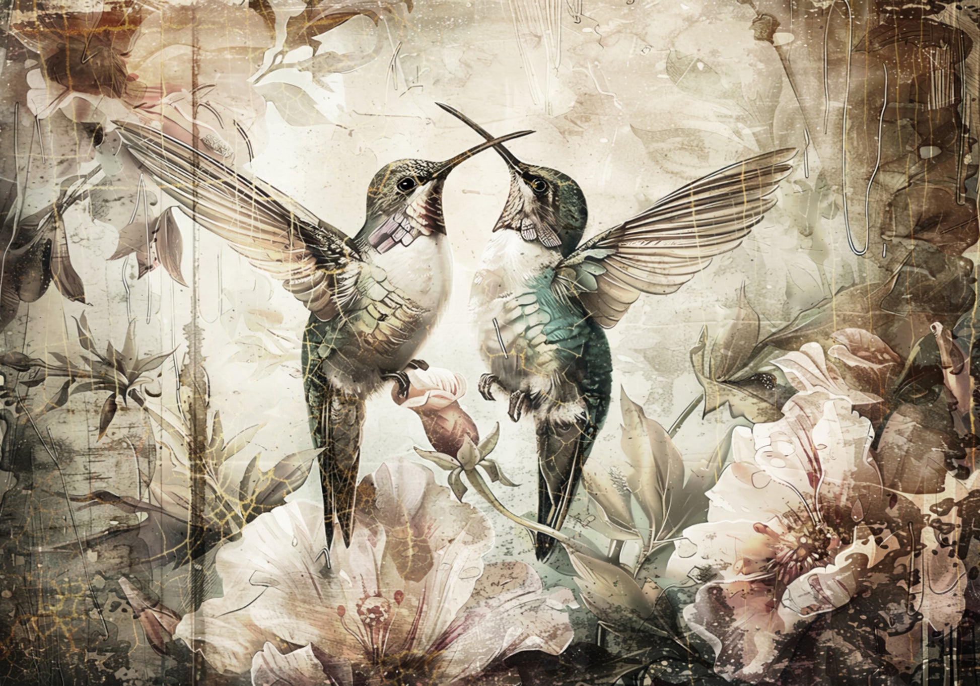 Abrazo romántico del colibrí