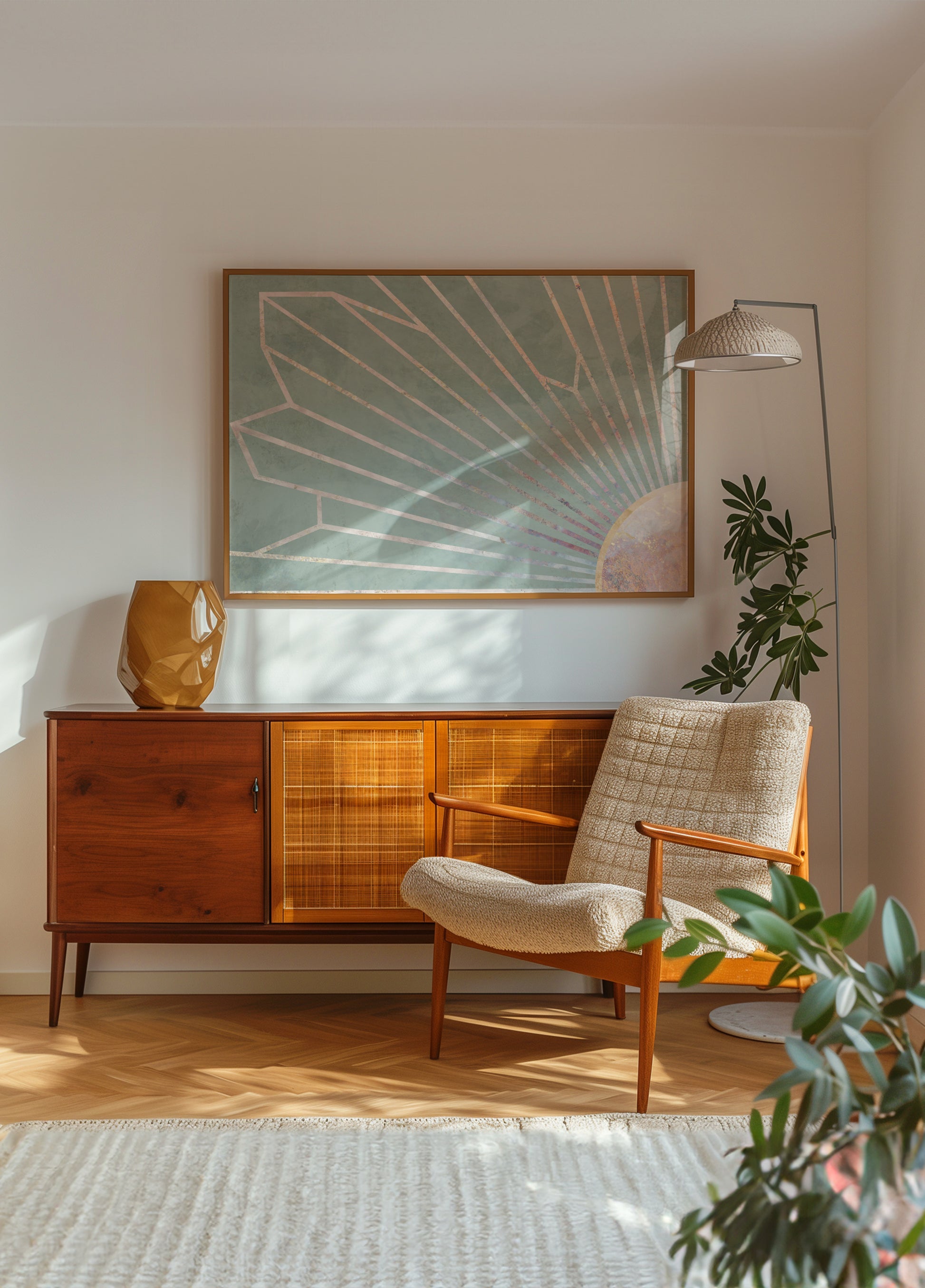 Elegante resplandor solar geométrico