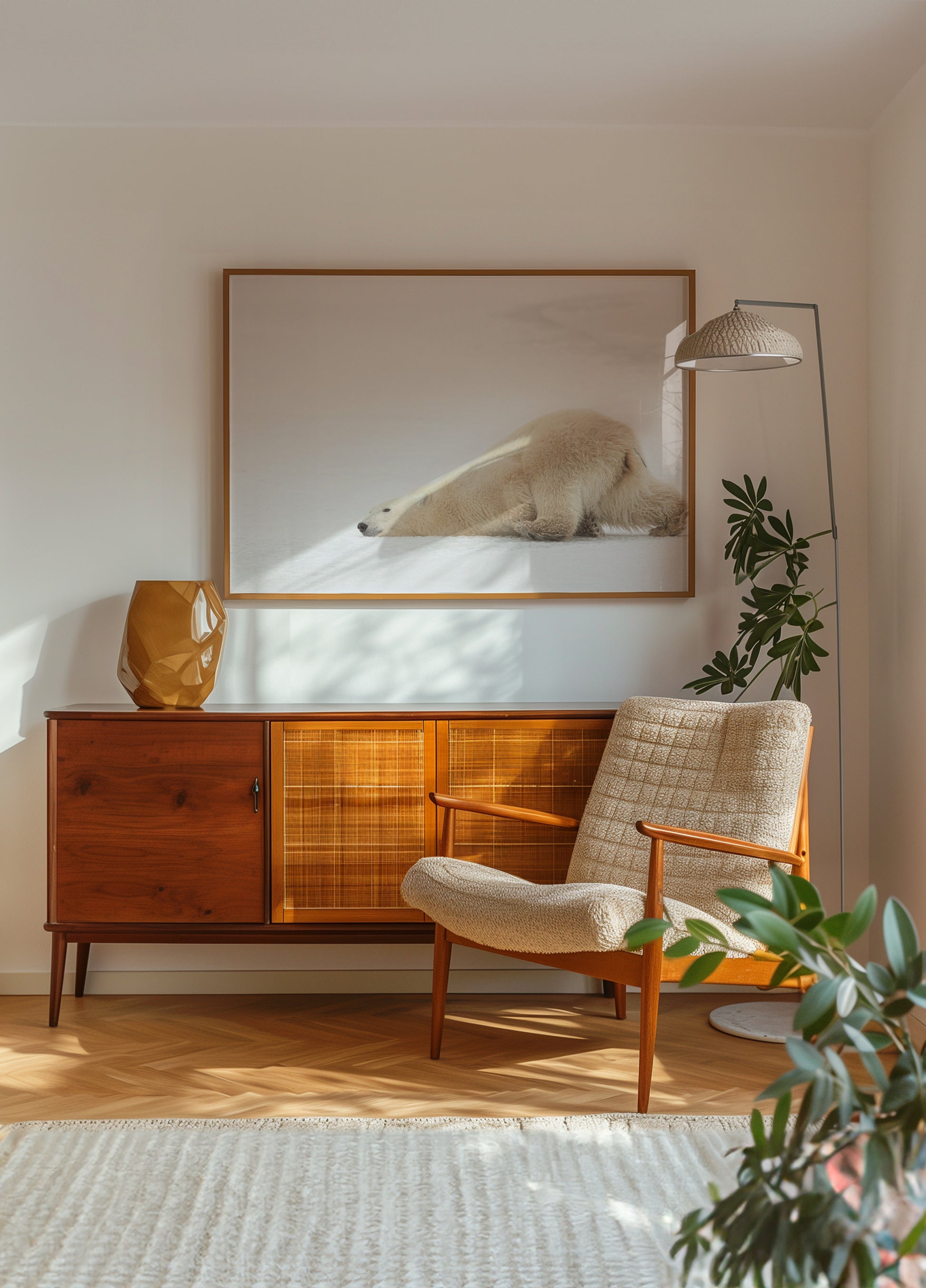 Siesta pacífica del oso polar