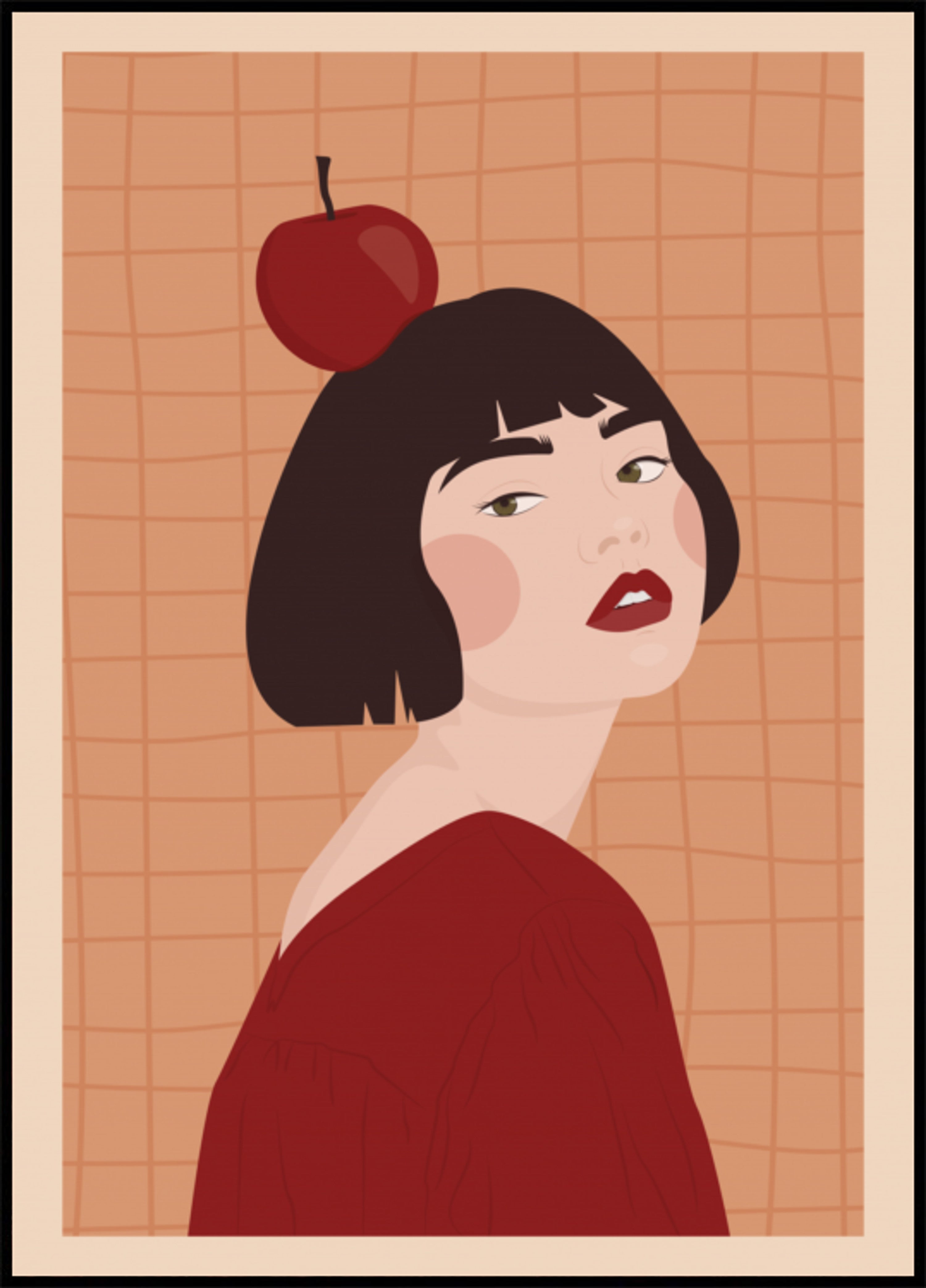 Mujer segura con manzana