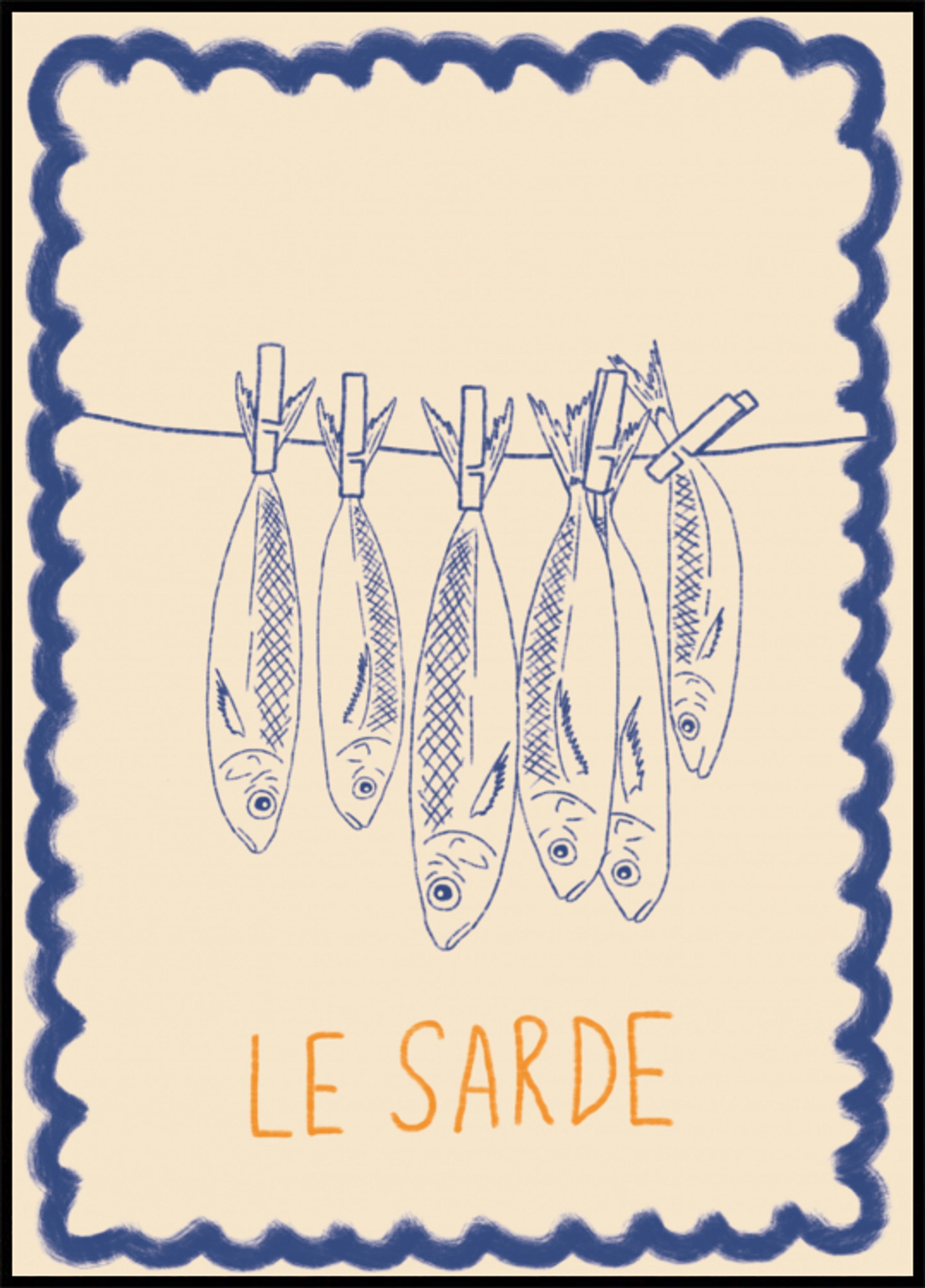 Ilustración de sardinas rústicas