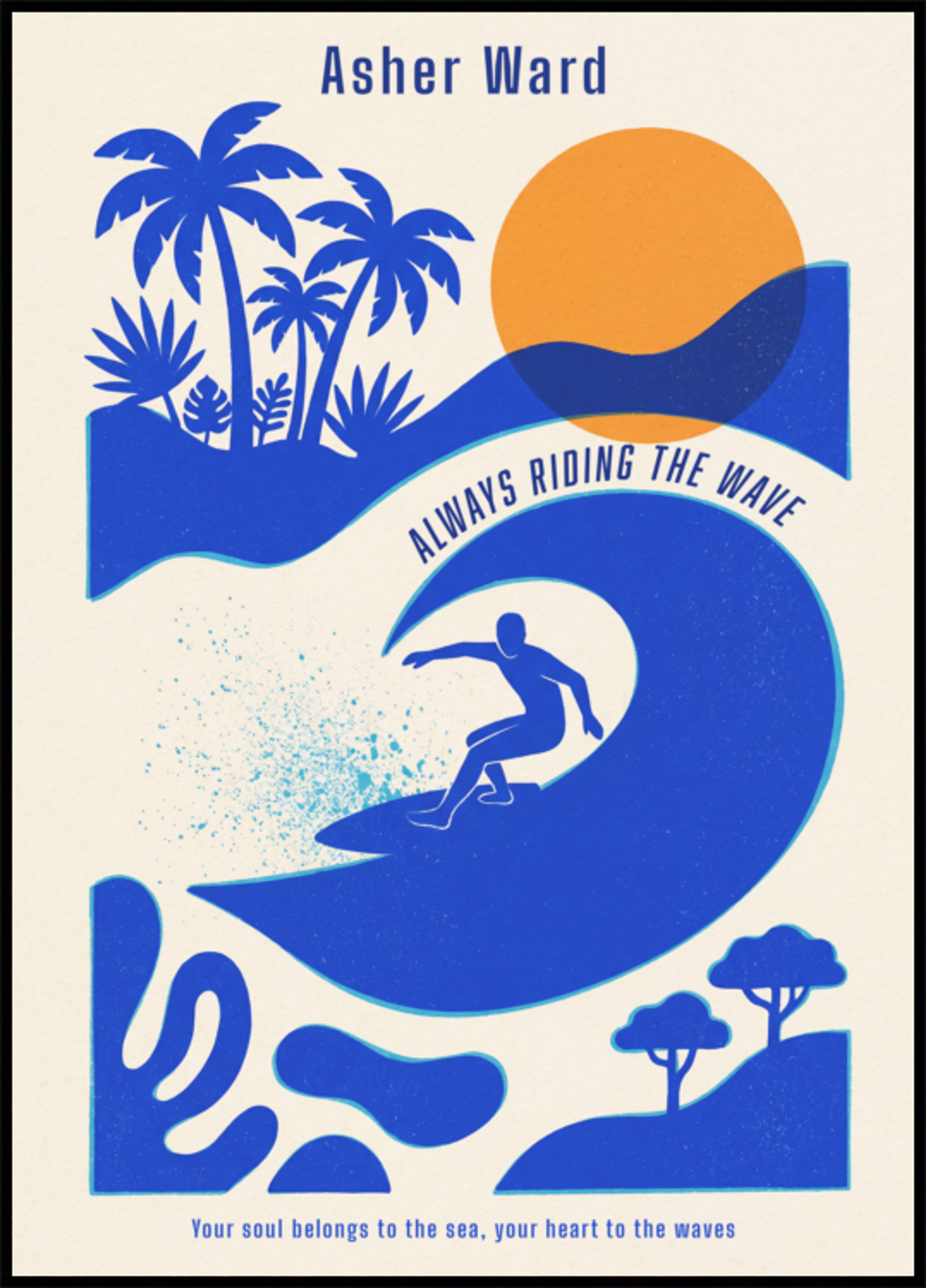 Ola de surf impersonal con vibraciones tropicales