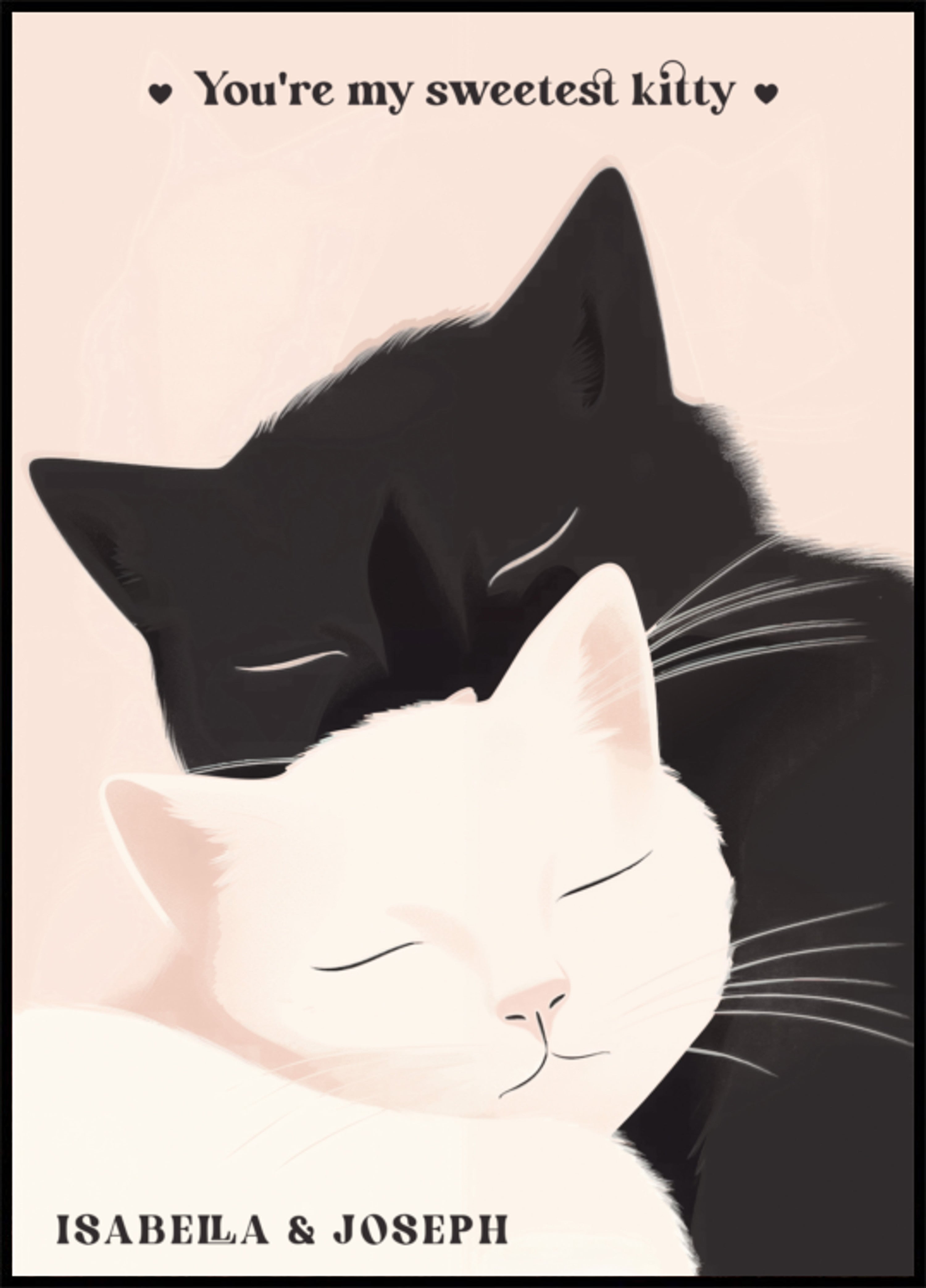 Ilustración de amor de gato no personal