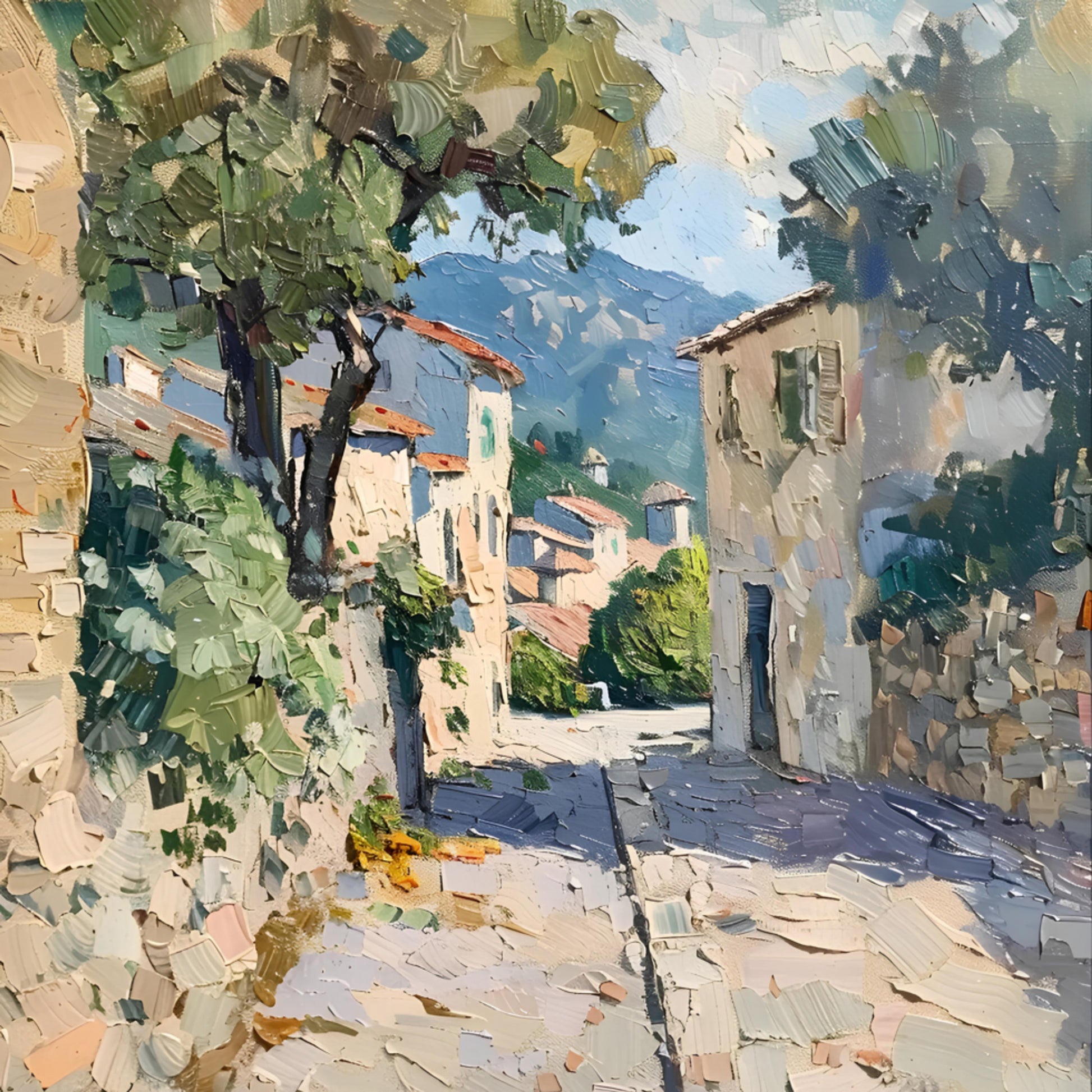Calle del pueblo soleado