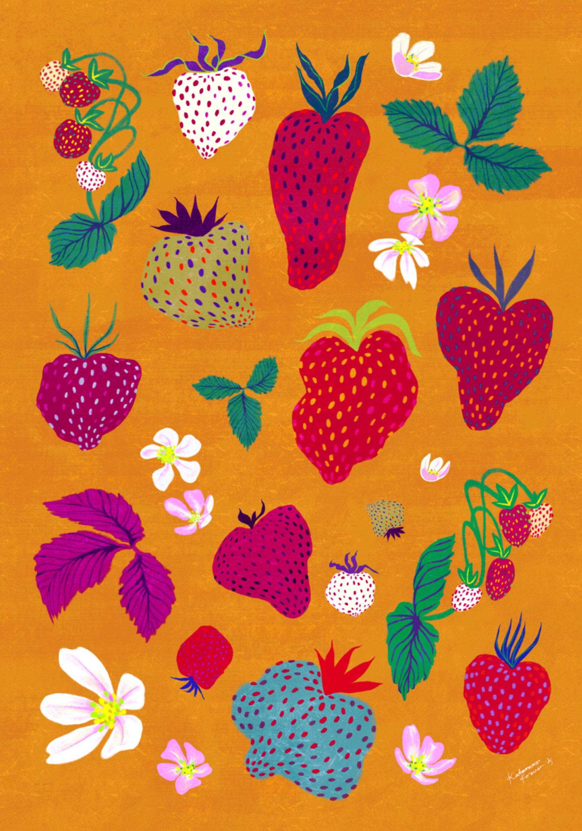 Parche de fresa colorido