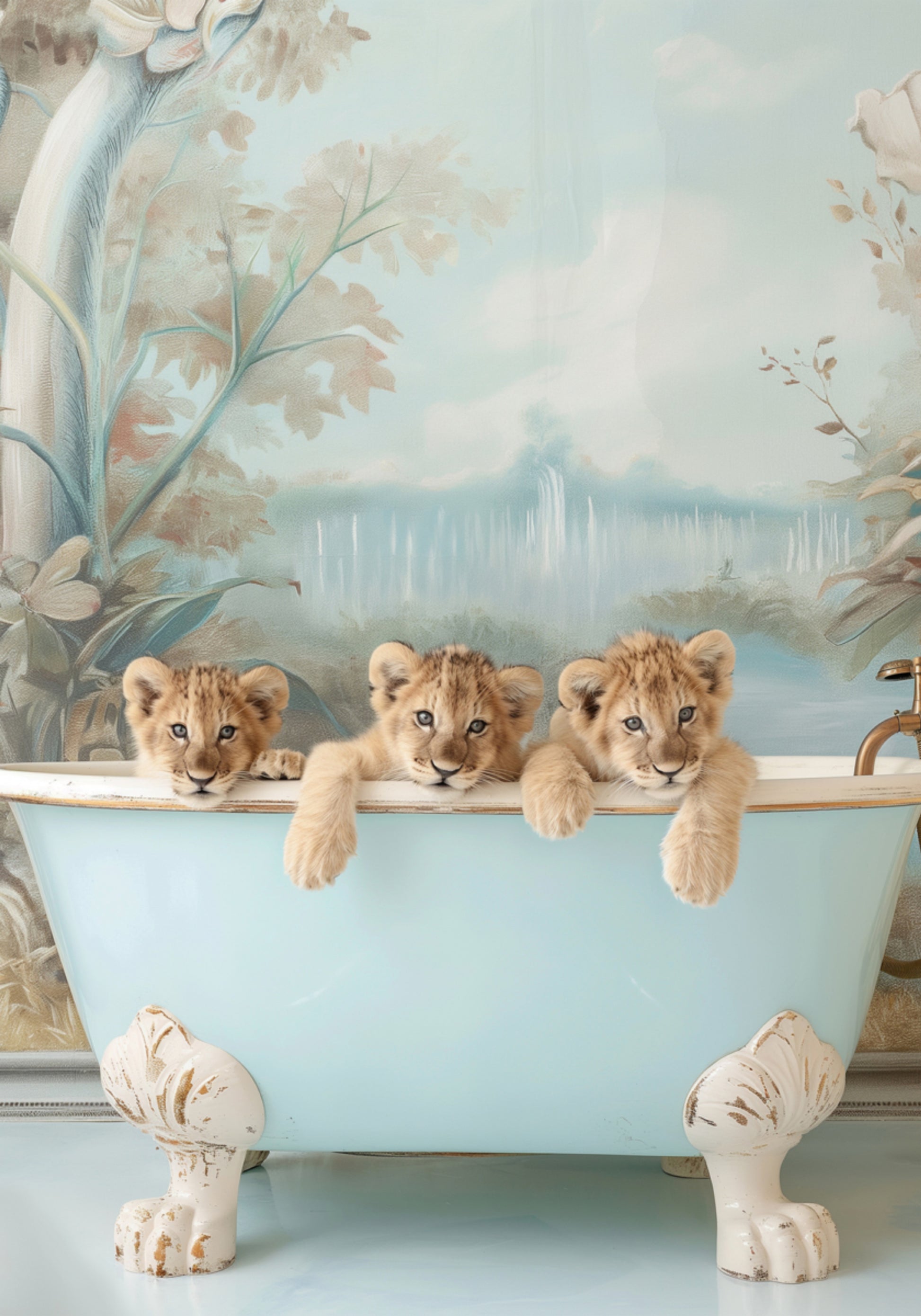 Bañera de cachorros de león