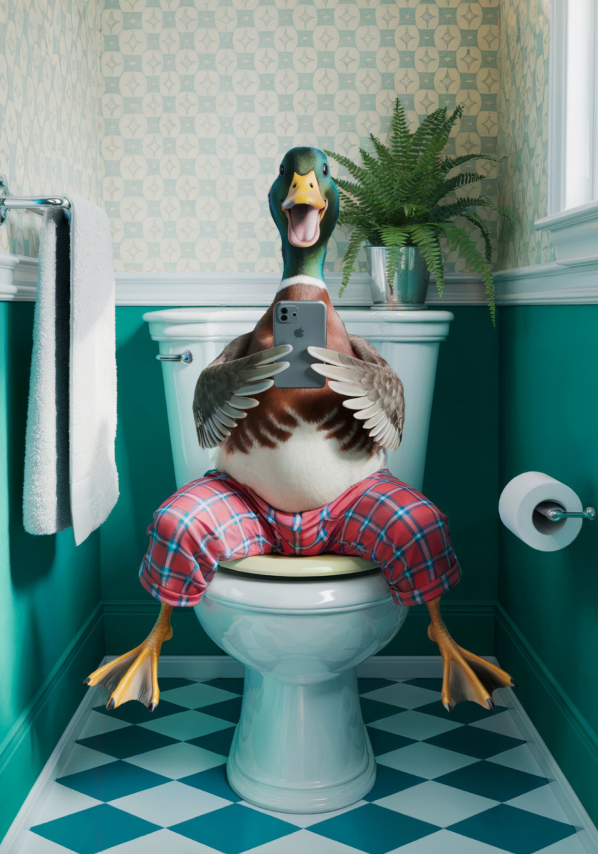 Selfie De Pato En Pijama
