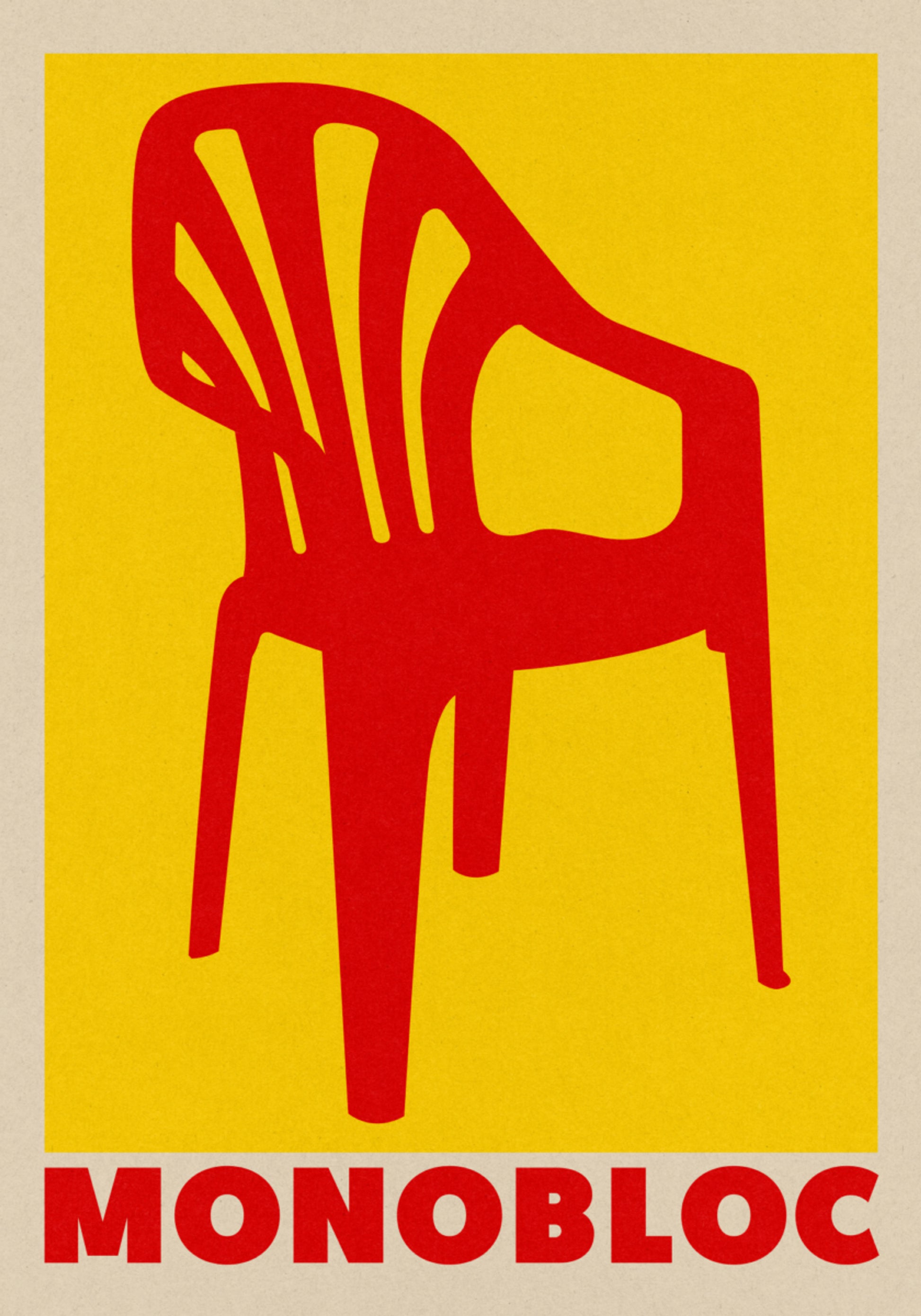 Silla monobloque roja
